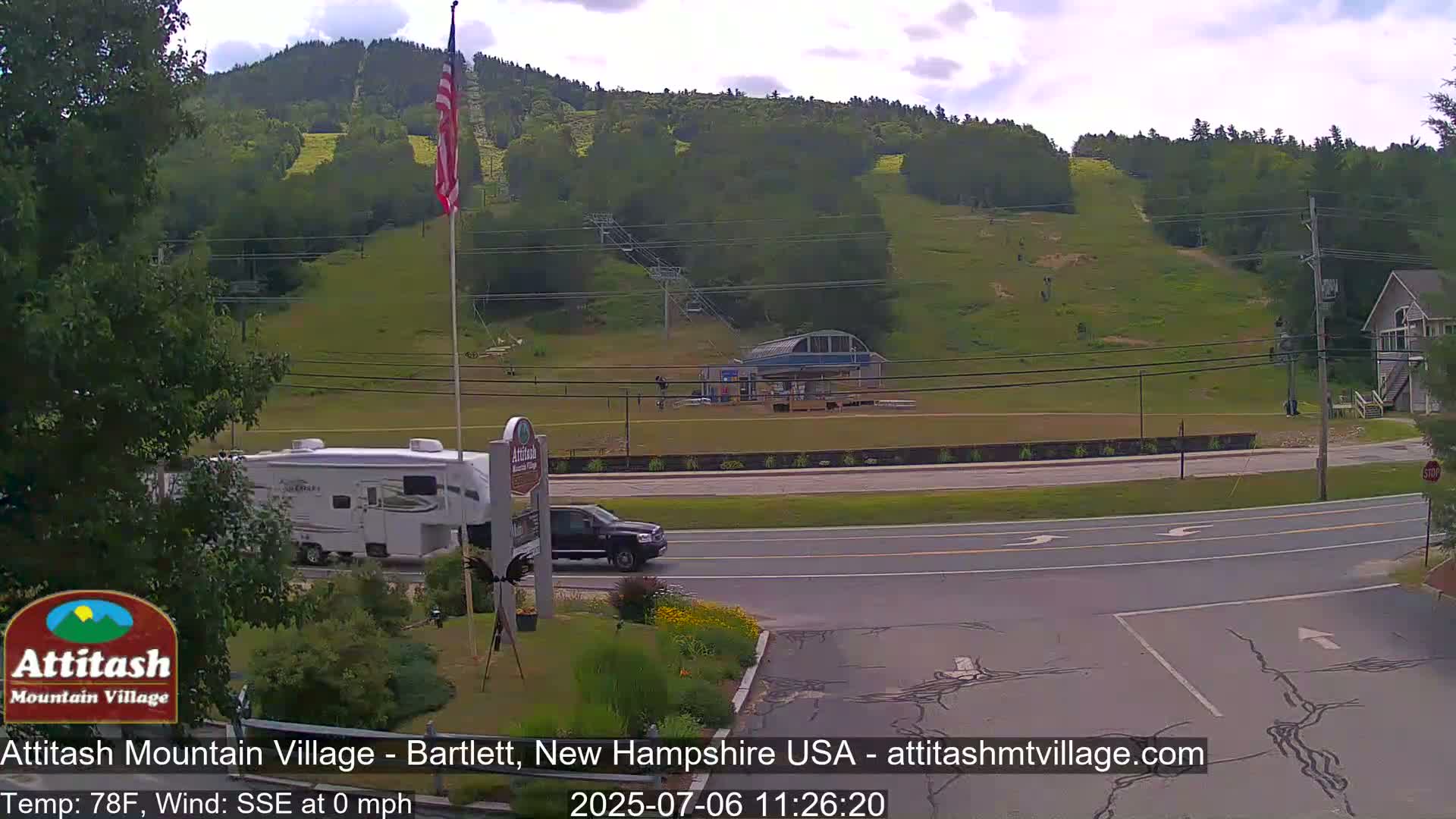 Attitash Mountain Village & Ski Slopes Live Cam - Bartlett, Carroll, New Hampshire, USA