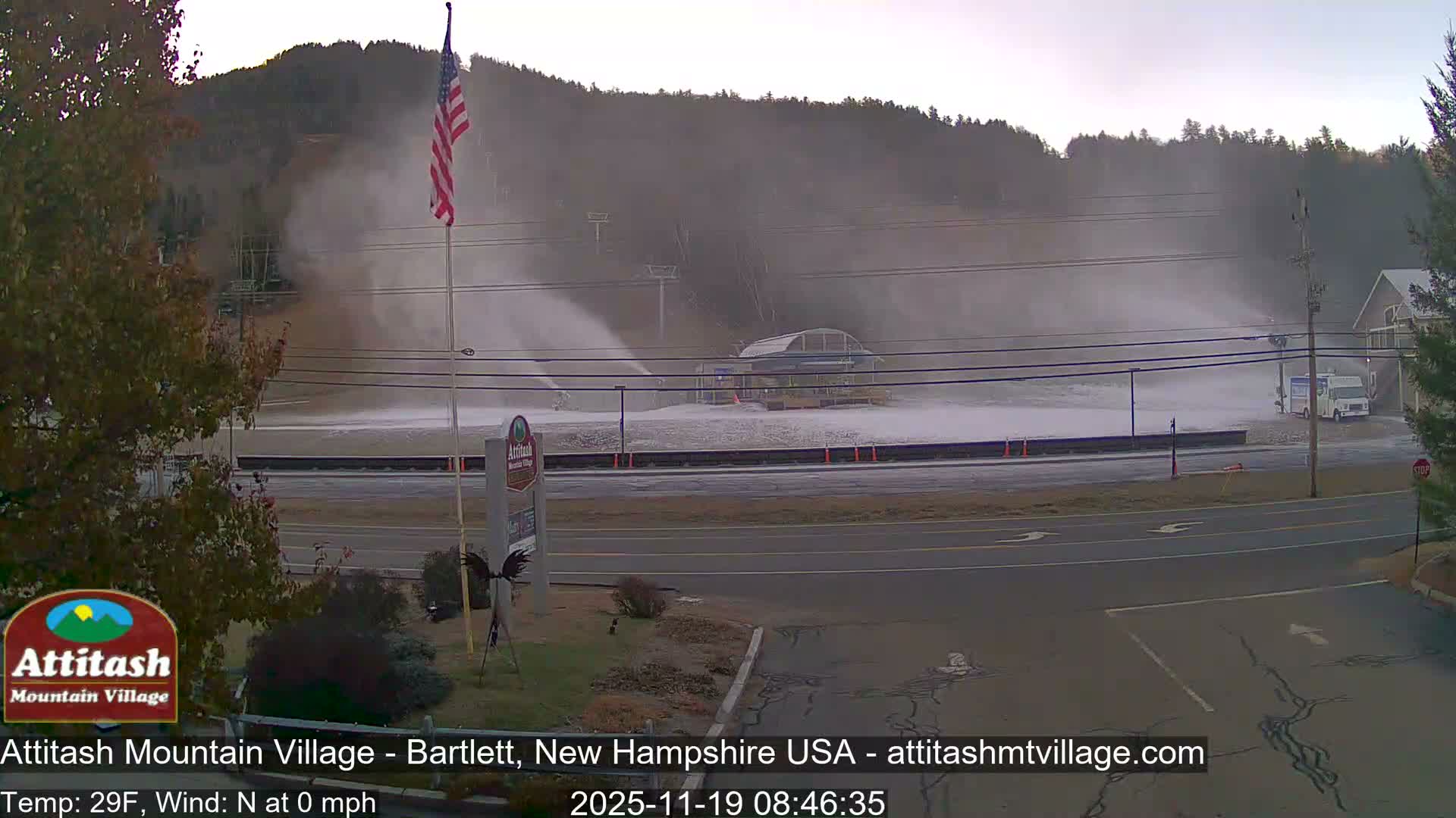 Attitash Mountain Village & Ski Slopes Live Cam - Bartlett, Carroll, New Hampshire, USA