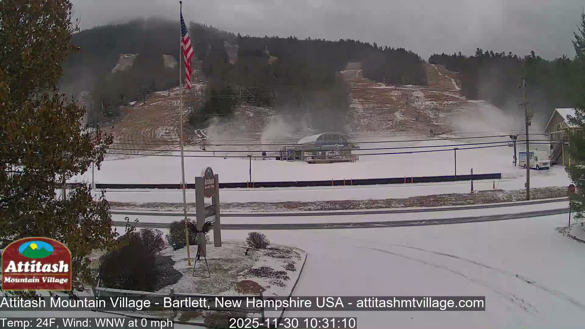 Attitash Mountain Village & Ski Slopes Live Cam - Bartlett, Carroll, New Hampshire, USA