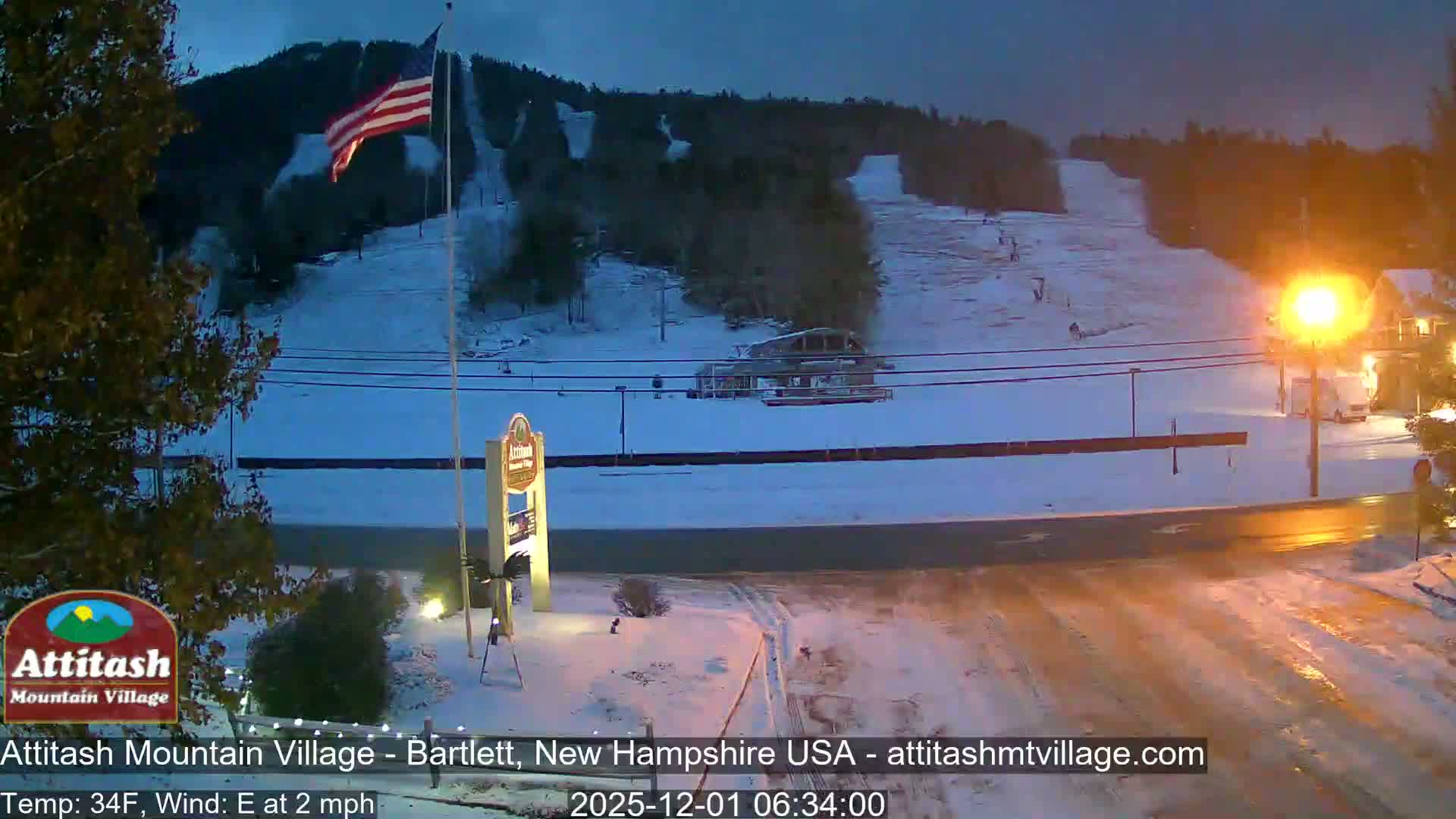 Attitash Mountain Village & Ski Slopes Live Cam - Bartlett, Carroll, New Hampshire, USA