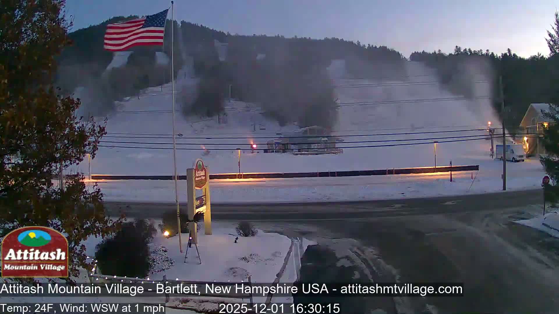 Attitash Mountain Village & Ski Slopes Live Cam - Bartlett, Carroll, New Hampshire, USA