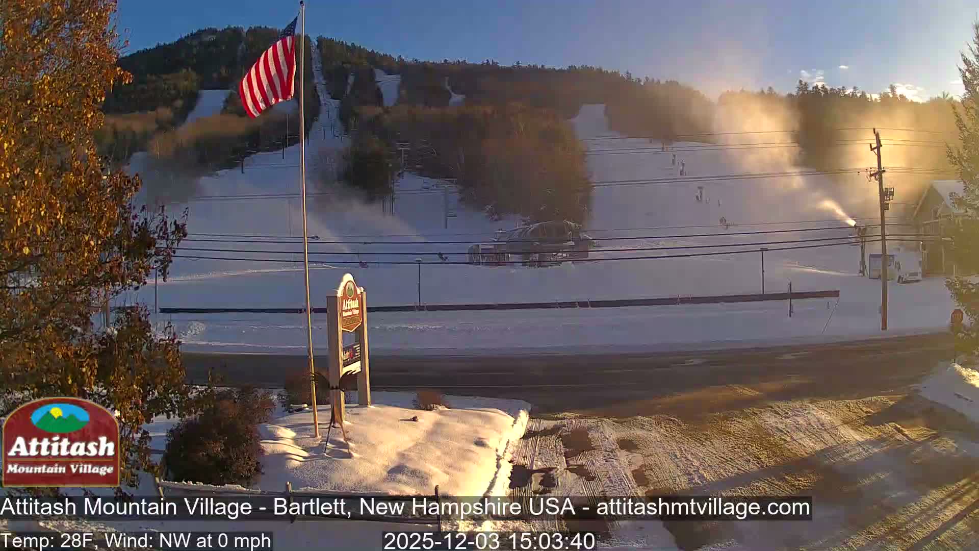 Attitash Mountain Village & Ski Slopes Live Cam - Bartlett, Carroll, New Hampshire, USA