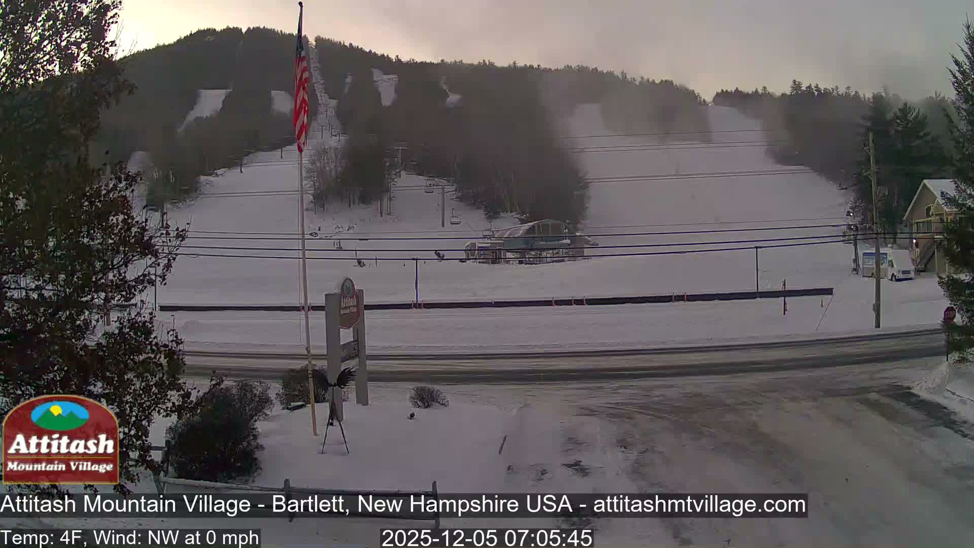 Attitash Mountain Village & Ski Slopes Live Cam - Bartlett, Carroll, New Hampshire, USA