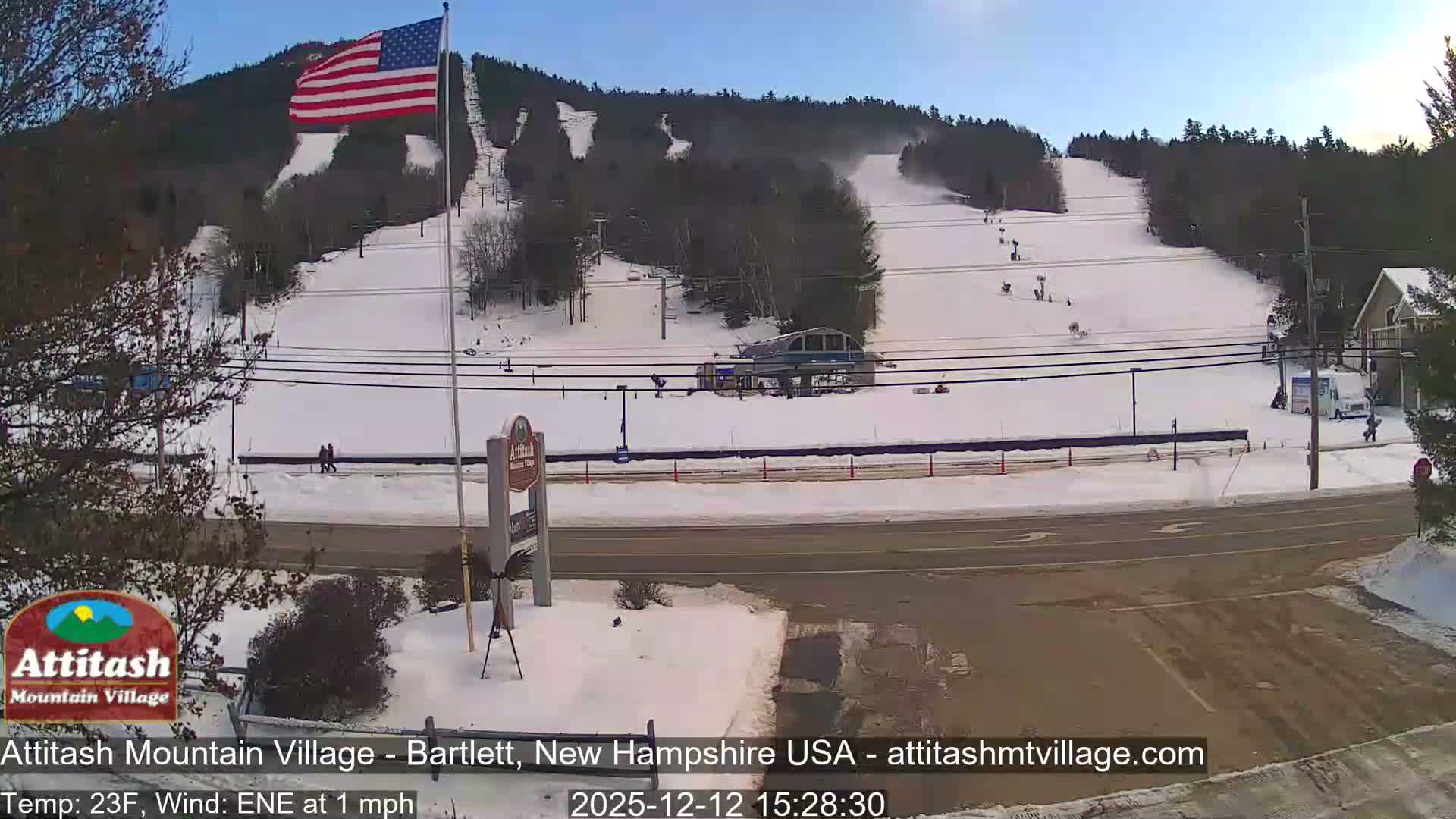 Attitash Mountain Village & Ski Slopes Live Cam - Bartlett, Carroll, New Hampshire, USA