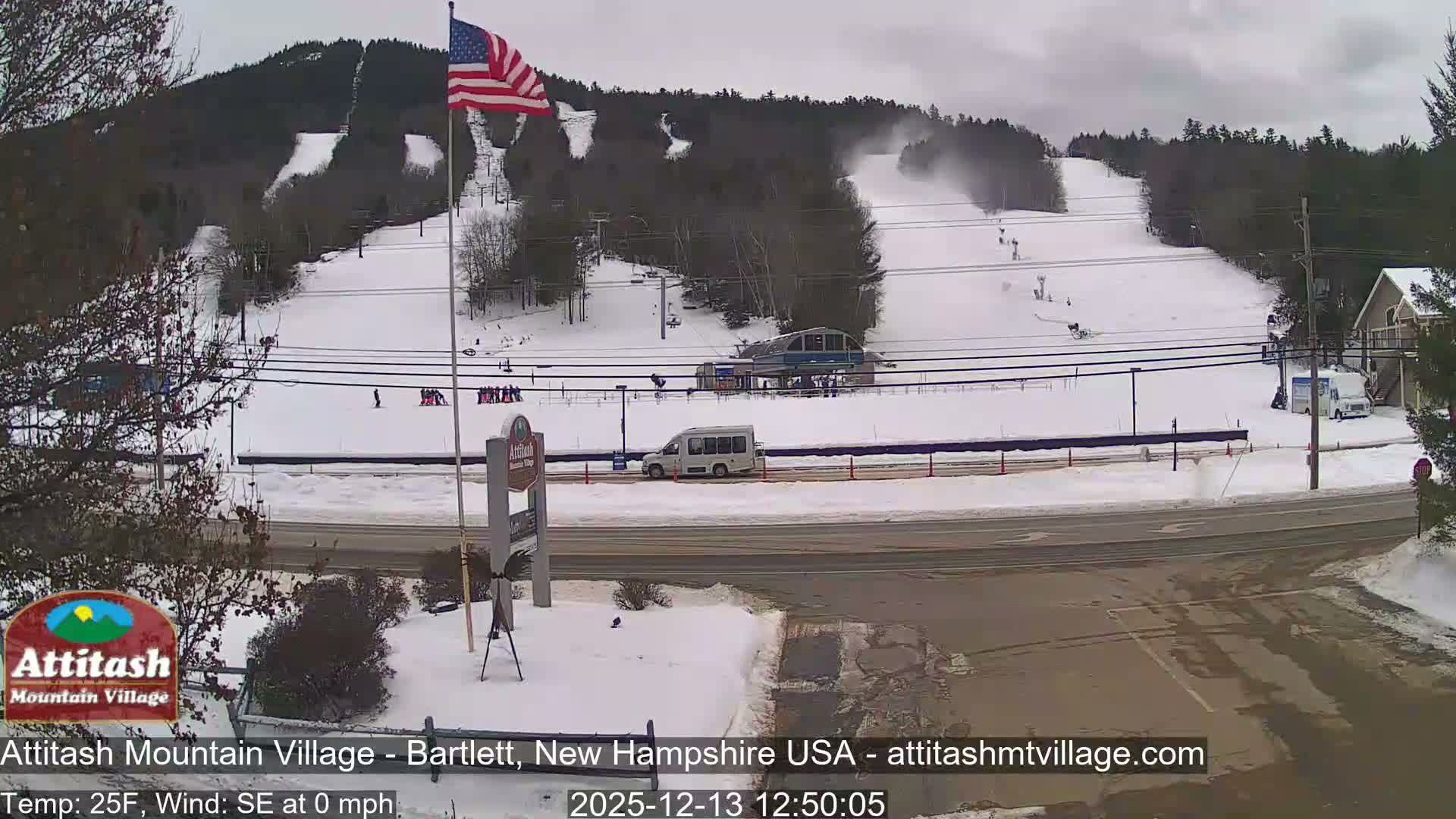 Attitash Mountain Village & Ski Slopes Live Cam - Bartlett, Carroll, New Hampshire, USA