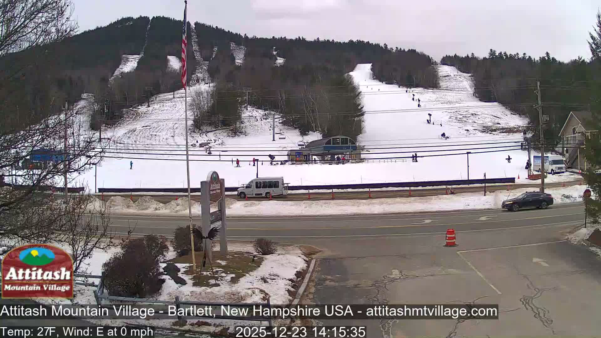 Attitash Mountain Village & Ski Slopes Live Cam - Bartlett, Carroll, New Hampshire, USA