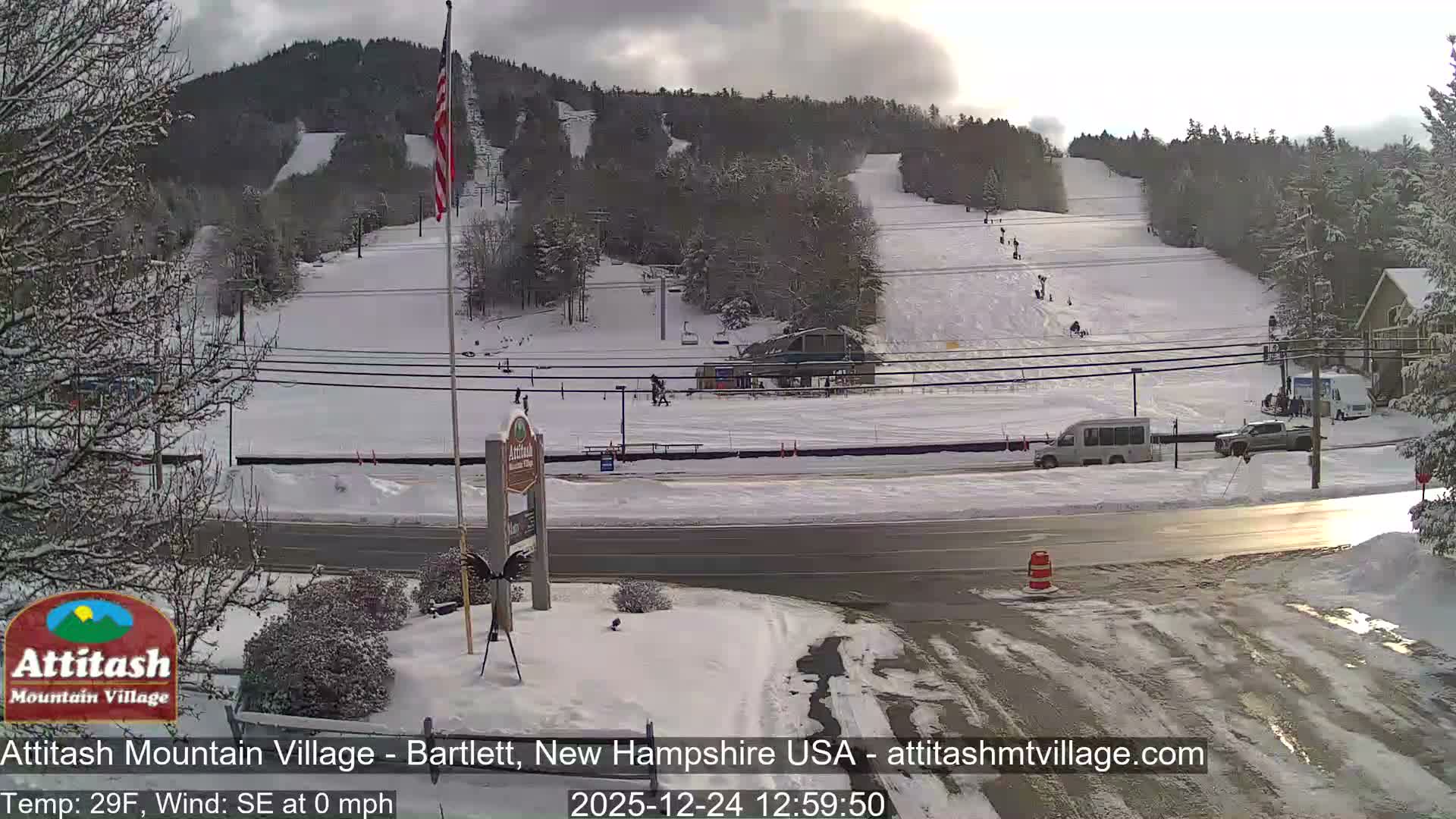 Attitash Mountain Village & Ski Slopes Live Cam - Bartlett, Carroll, New Hampshire, USA