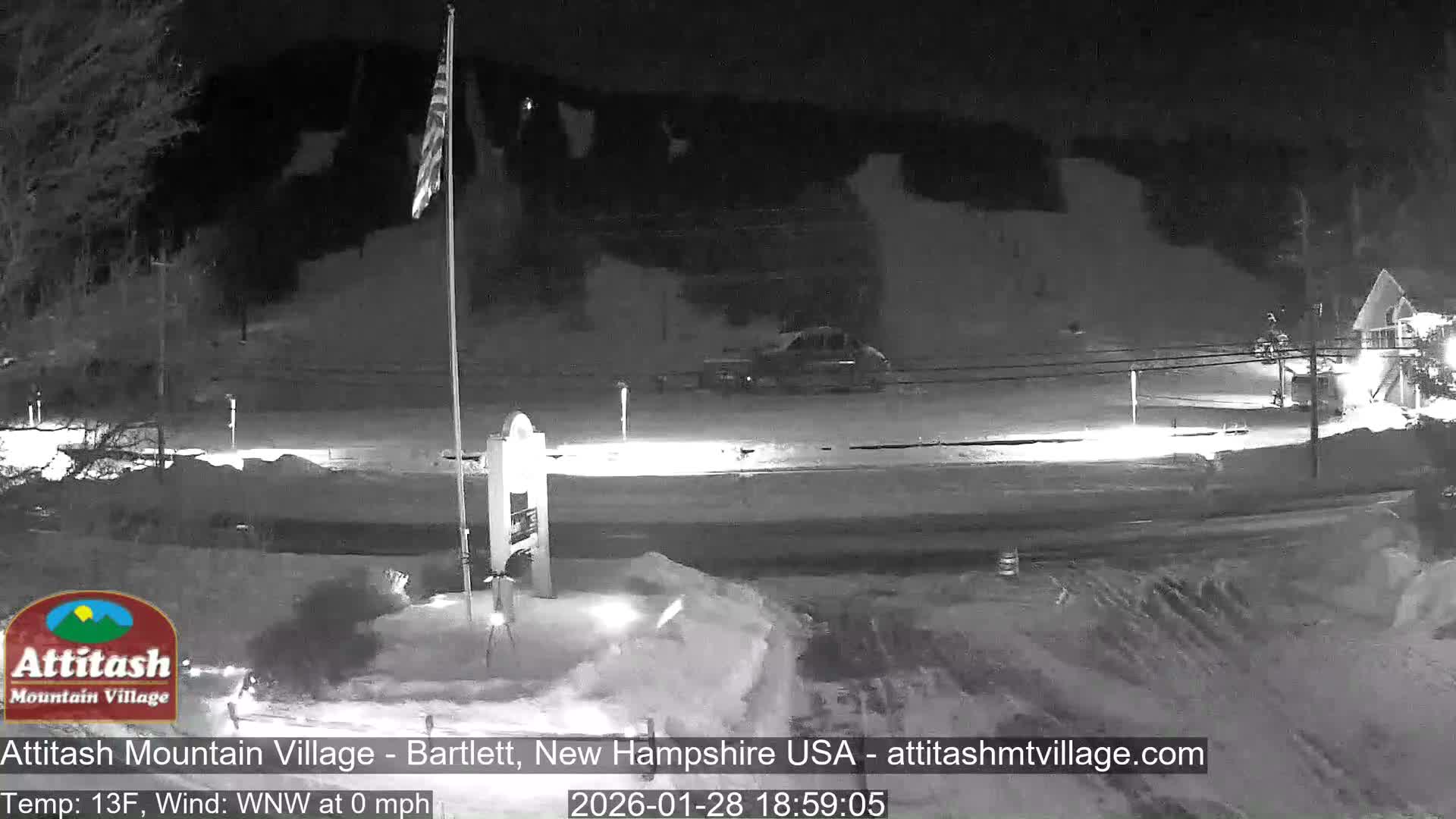 Attitash Mountain Village & Ski Slopes Live Cam - Bartlett, Carroll, New Hampshire, USA