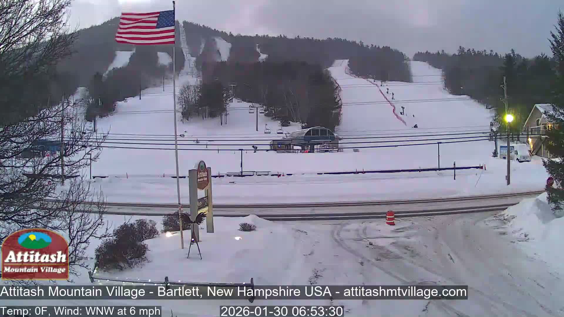 Attitash Mountain Village & Ski Slopes Live Cam - Bartlett, Carroll, New Hampshire, USA