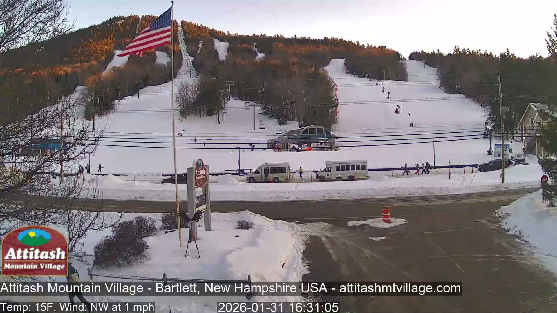 Attitash Mountain Village & Ski Slopes Live Cam - Bartlett, Carroll, New Hampshire, USA