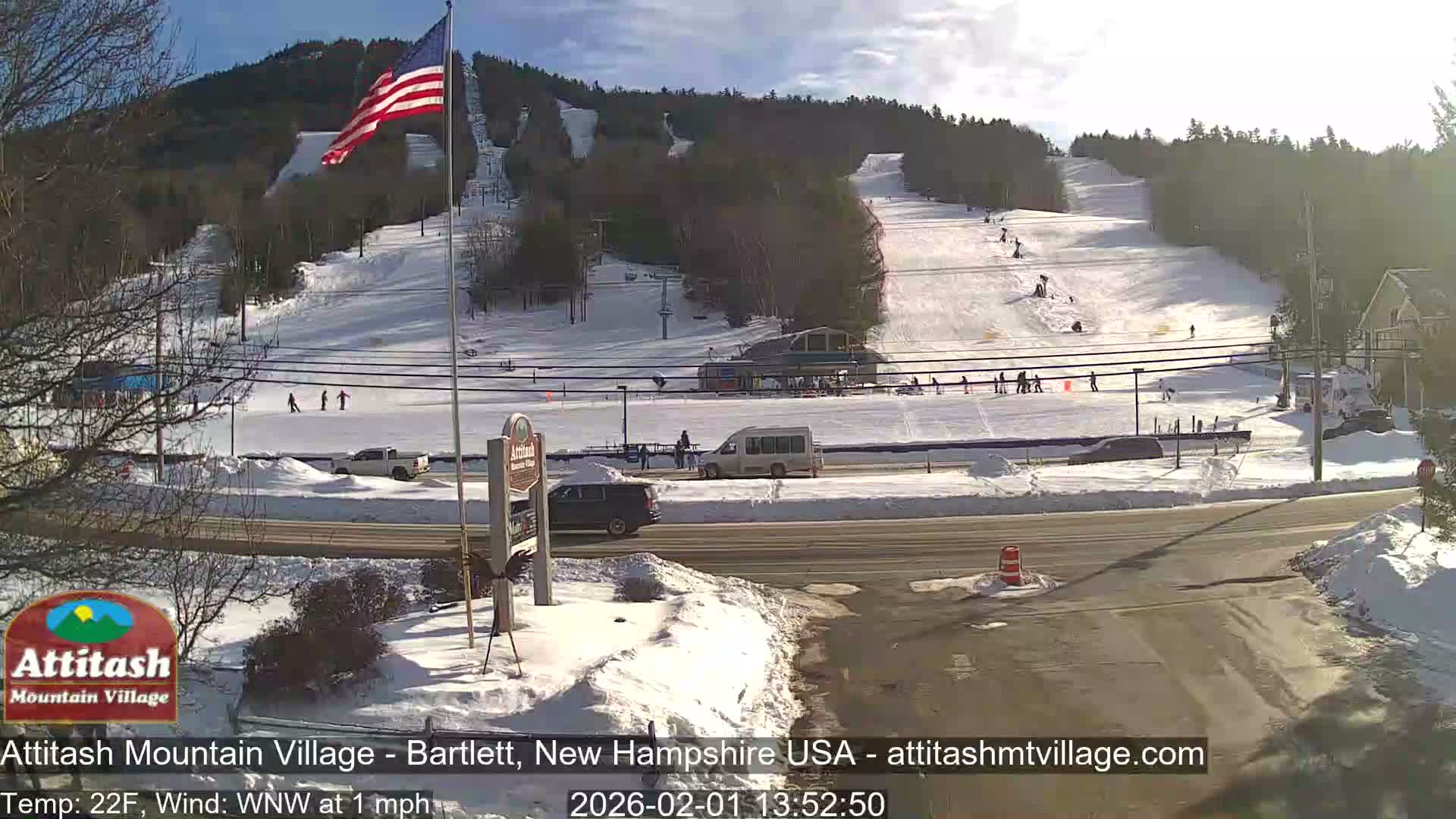 Attitash Mountain Village & Ski Slopes Live Cam - Bartlett, Carroll, New Hampshire, USA