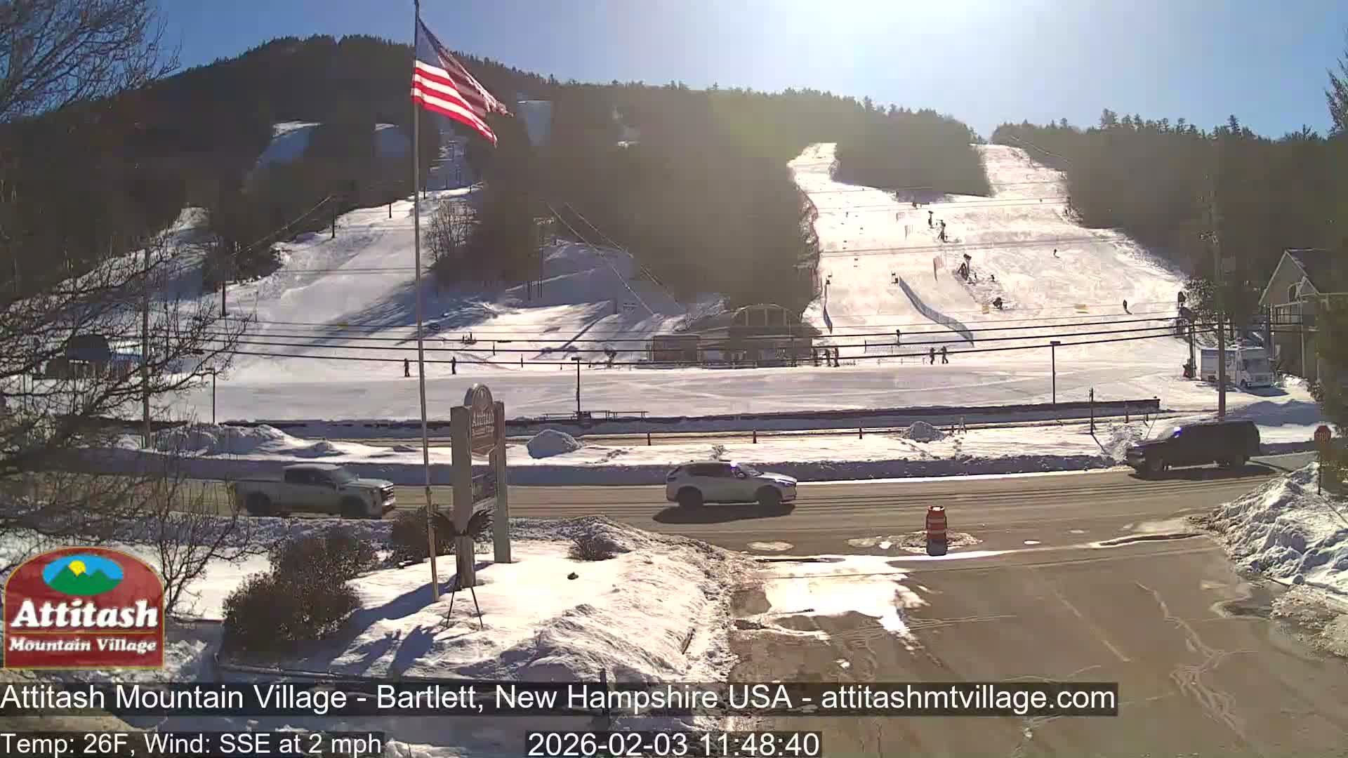 Attitash Mountain Village & Ski Slopes Live Cam - Bartlett, Carroll, New Hampshire, USA