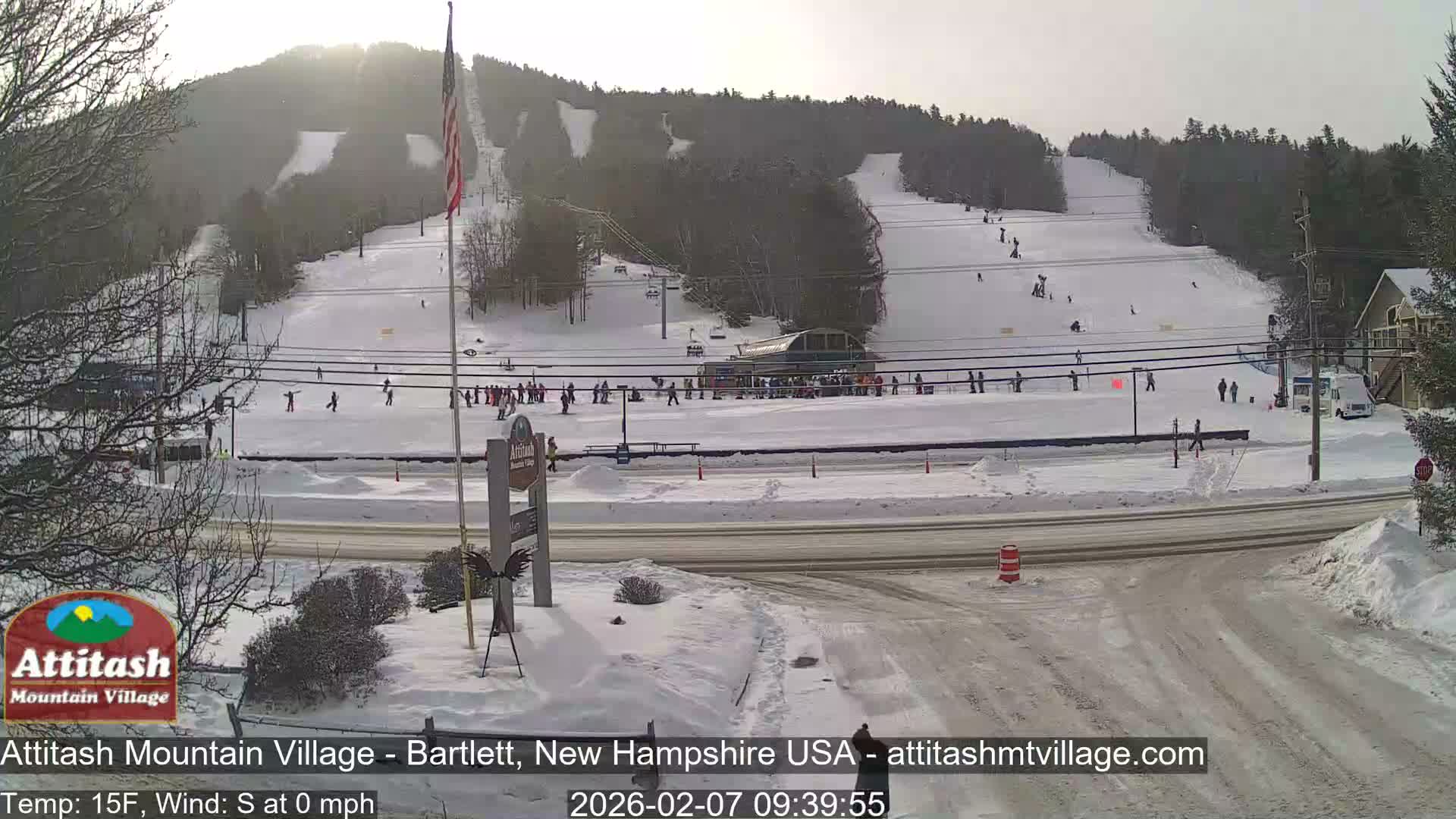 Attitash Mountain Village & Ski Slopes Live Cam - Bartlett, Carroll, New Hampshire, USA