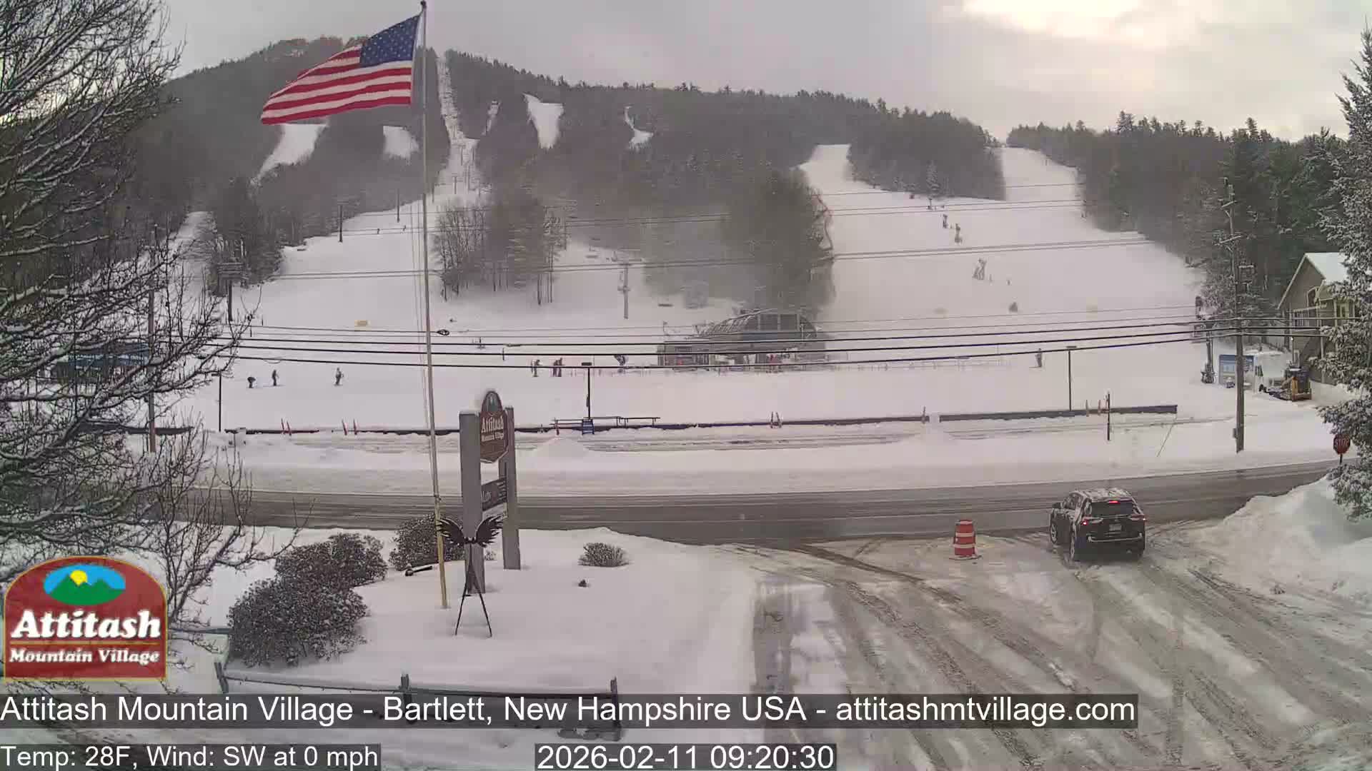 Attitash Mountain Village & Ski Slopes Live Cam - Bartlett, Carroll, New Hampshire, USA