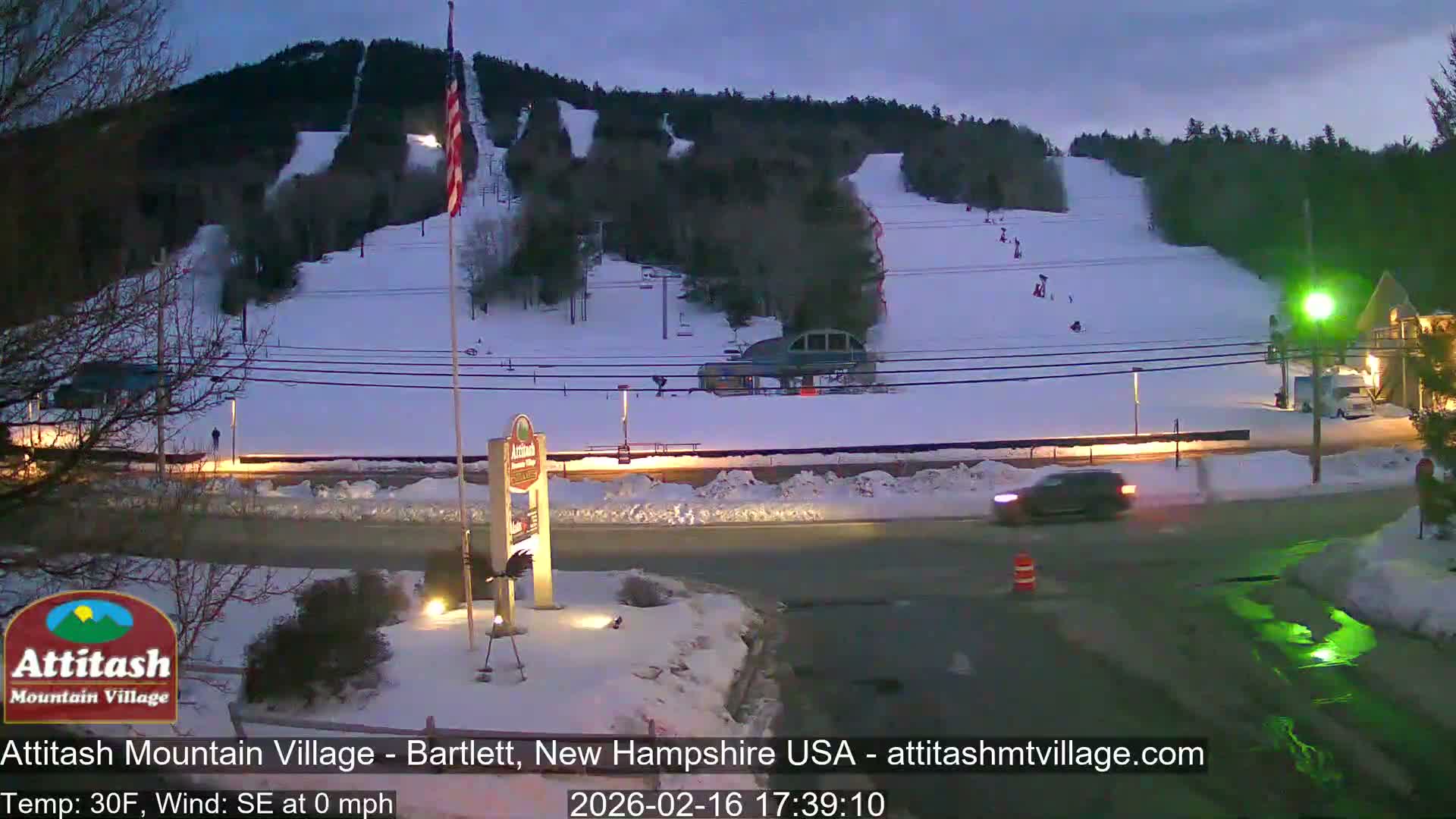 Attitash Mountain Village & Ski Slopes Live Cam - Bartlett, Carroll, New Hampshire, USA