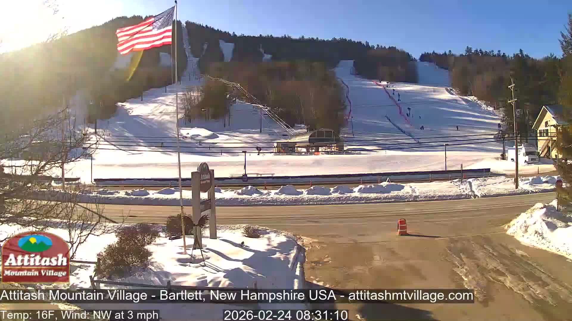 Attitash Mountain Village & Ski Slopes Live Cam - Bartlett, Carroll, New Hampshire, USA