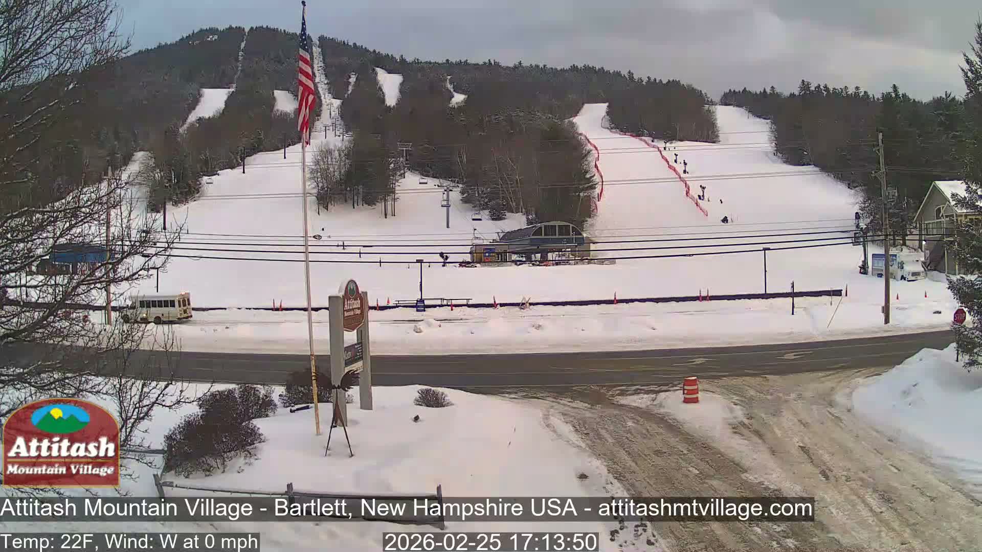 Attitash Mountain Village & Ski Slopes Live Cam - Bartlett, Carroll, New Hampshire, USA