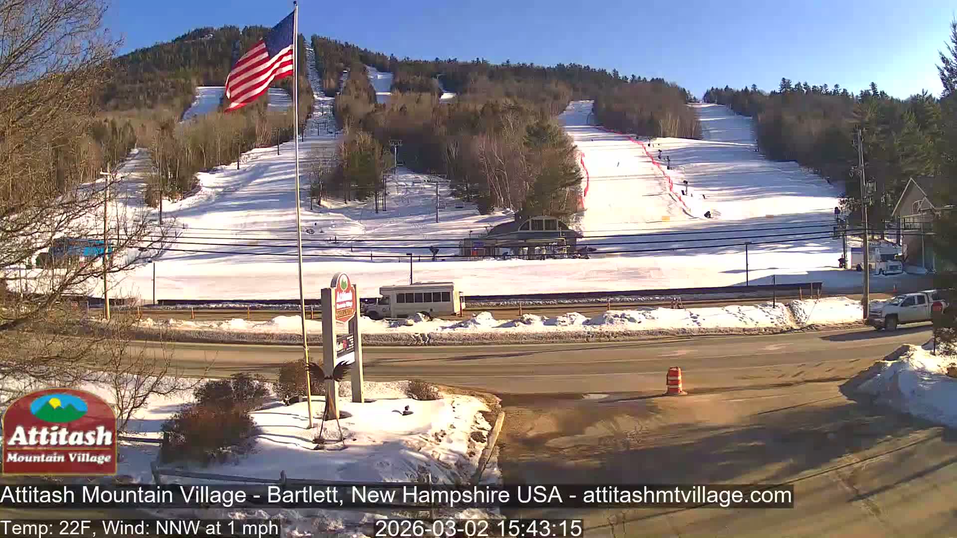 Attitash Mountain Village & Ski Slopes Live Cam - Bartlett, Carroll, New Hampshire, USA