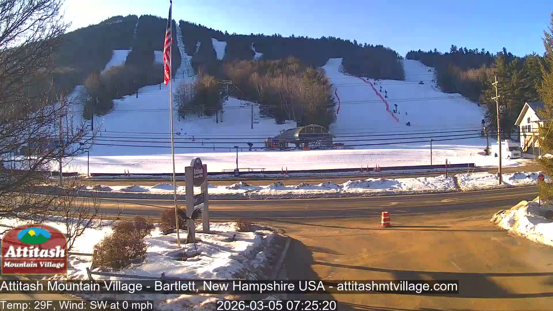Attitash Mountain Village & Ski Slopes Live Cam - Bartlett, Carroll, New Hampshire, USA