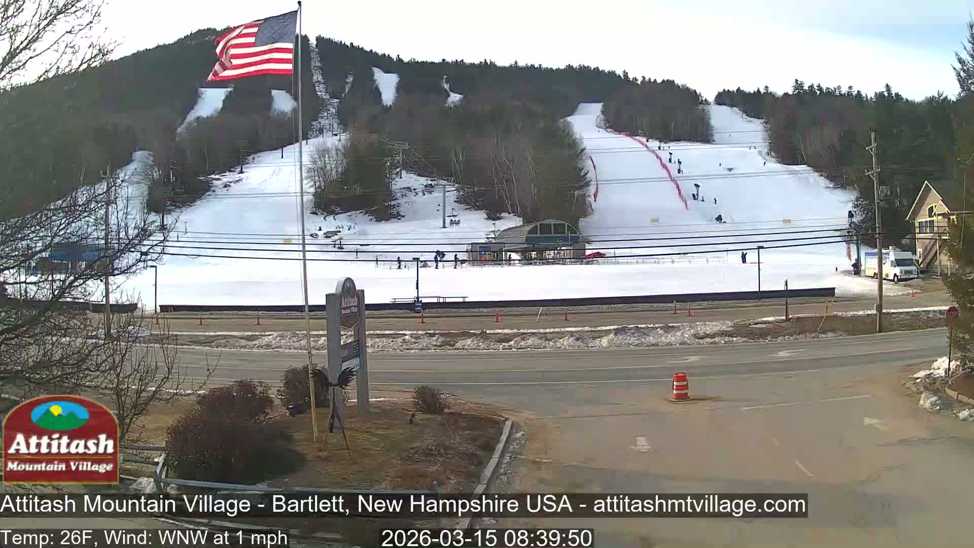 Attitash Mountain Village & Ski Slopes Live Cam - Bartlett, Carroll, New Hampshire, USA