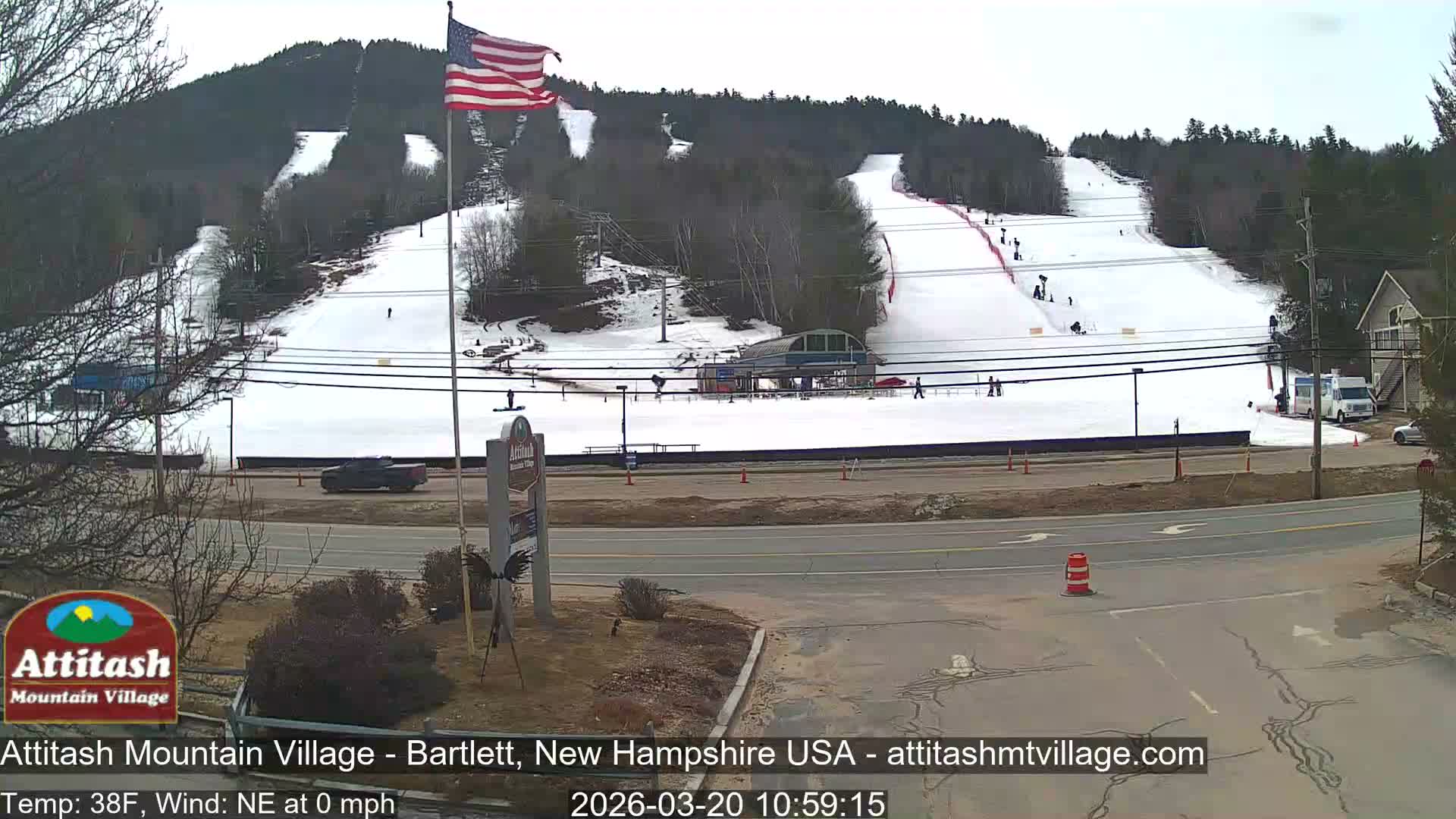 Attitash Mountain Village & Ski Slopes Live Cam - Bartlett, Carroll, New Hampshire, USA