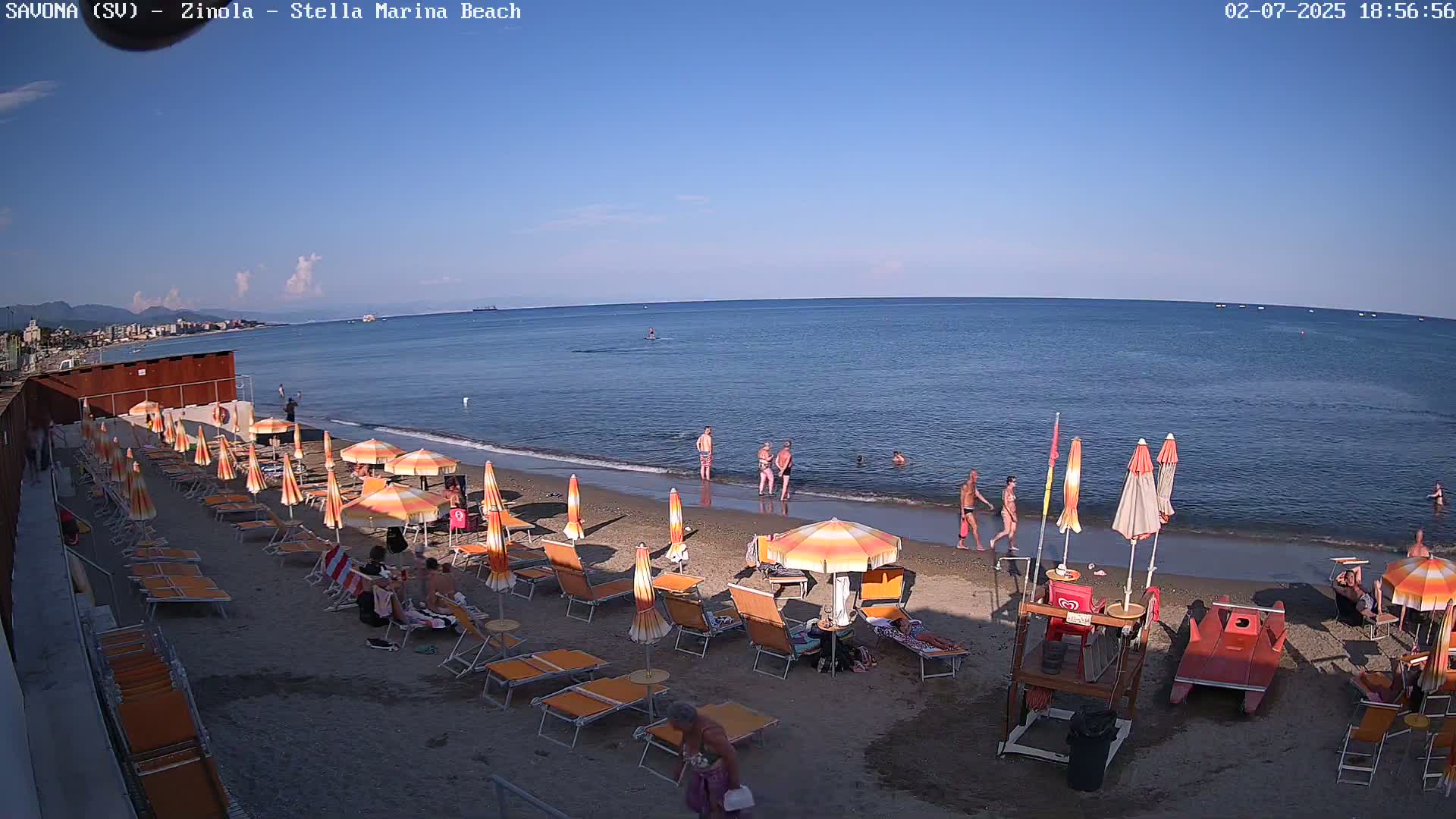 Savona, Spiaggia di Zinola Beach Live Cam - Savona, Liguria, Italy