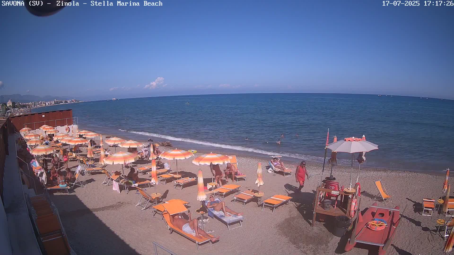 Savona, Spiaggia di Zinola Beach Live Cam - Savona, Liguria, Italy