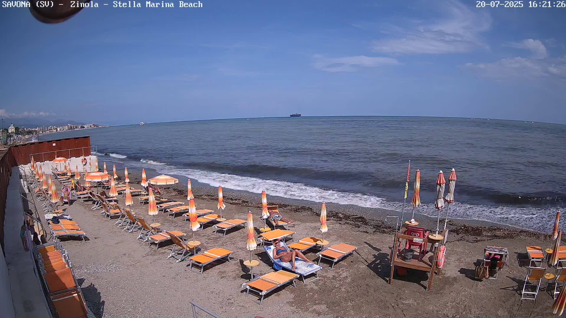Savona, Spiaggia di Zinola Beach Live Cam - Savona, Liguria, Italy