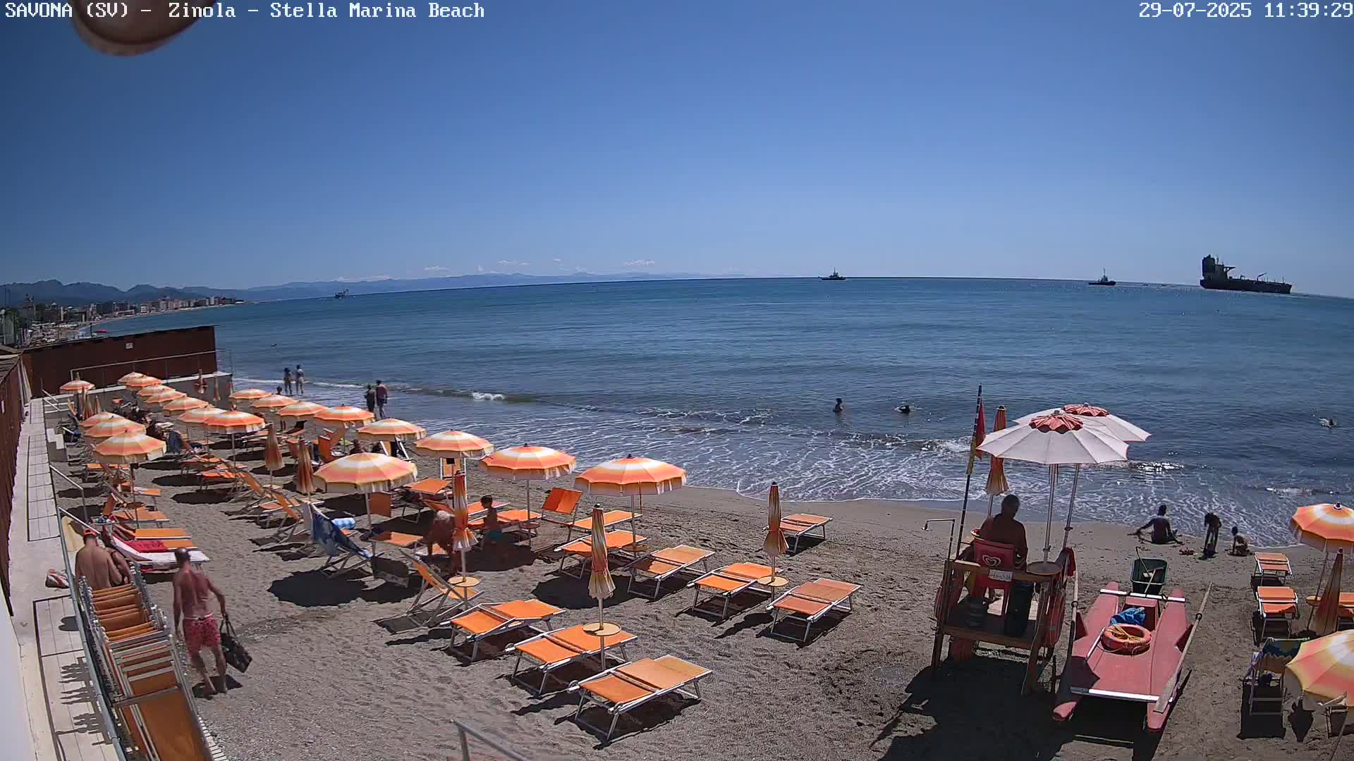 Savona, Spiaggia di Zinola Beach Live Cam - Savona, Liguria, Italy