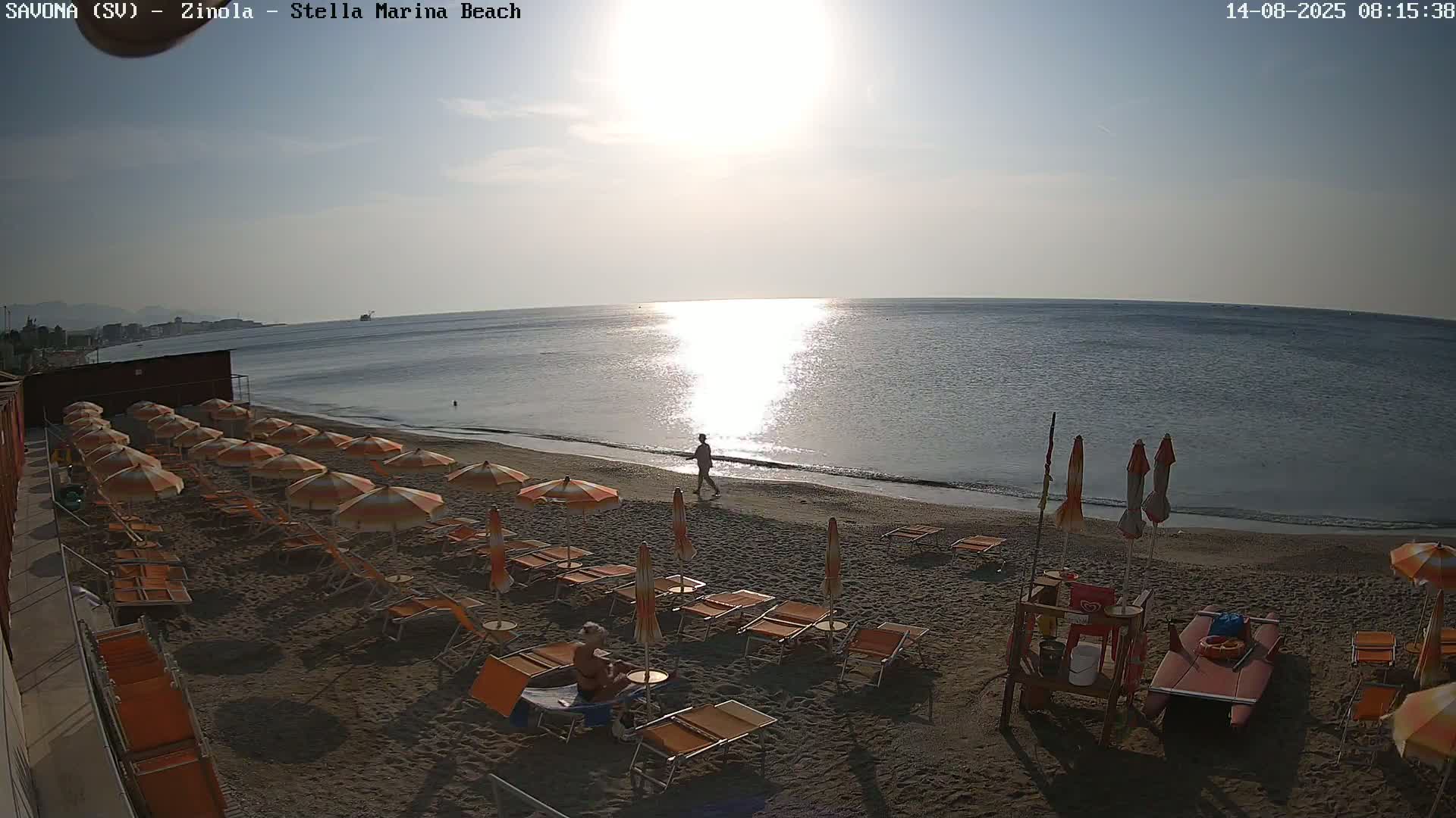 Savona, Spiaggia di Zinola Beach Live Cam - Savona, Liguria, Italy