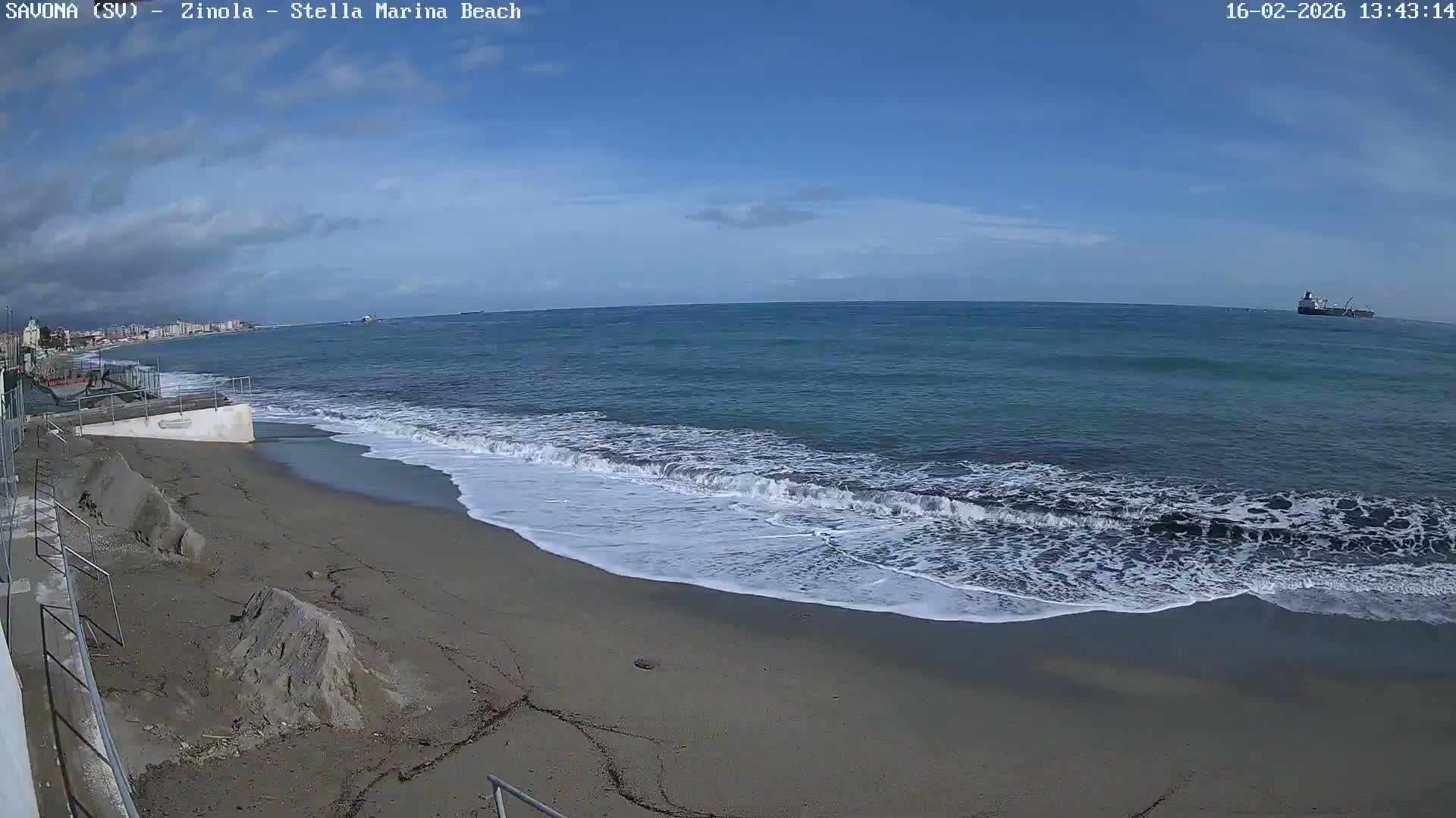 Savona, Spiaggia di Zinola Beach Live Cam - Savona, Liguria, Italy