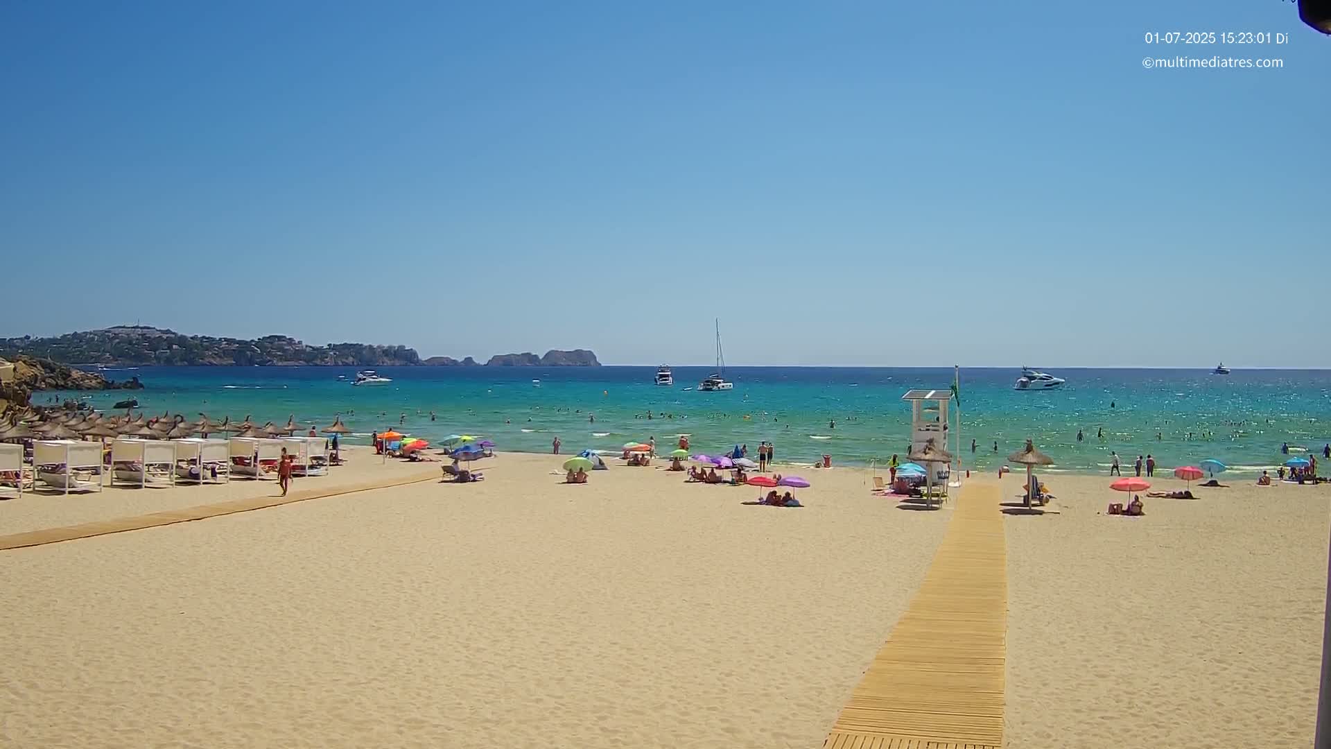 Paguera, (Platja) Gran de Torà Beach South View Live Cam -  Mallorca, Balearic Islands (Islas Baleares), Spain