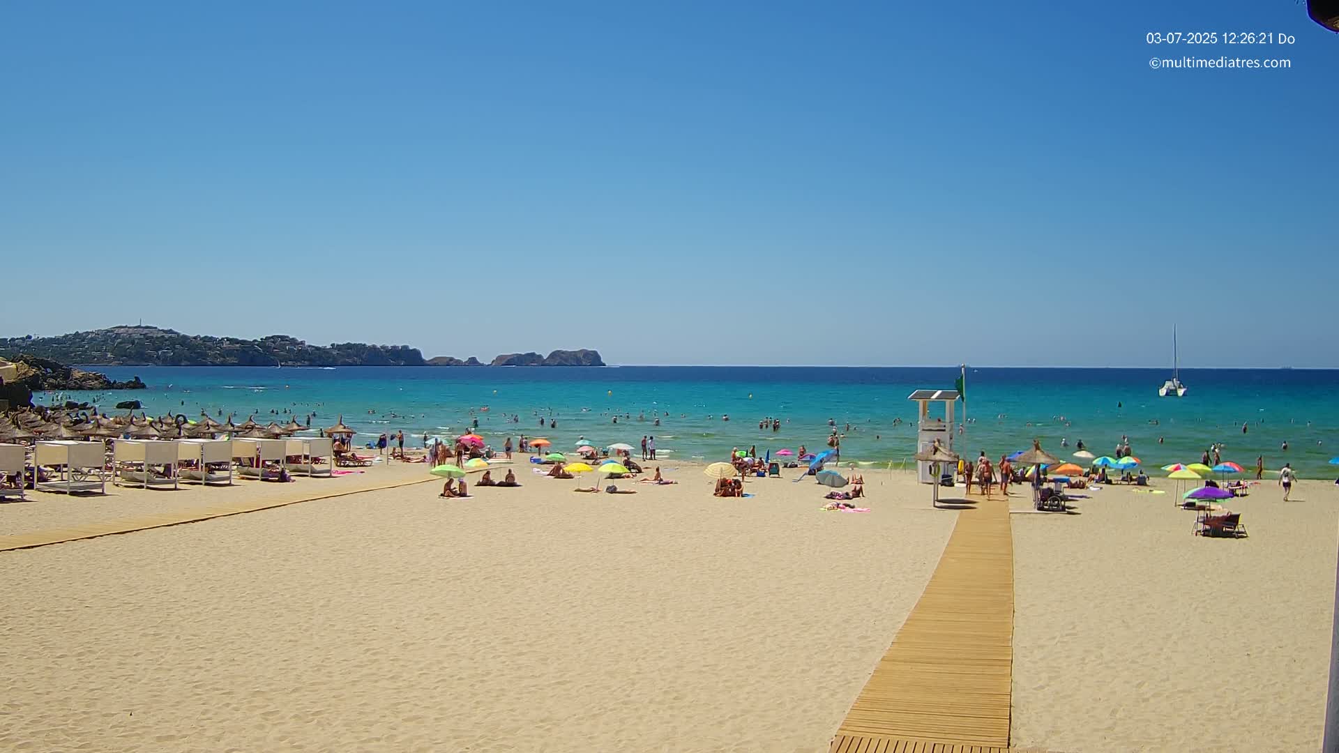 Paguera, (Platja) Gran de Torà Beach South View Live Cam -  Mallorca, Balearic Islands (Islas Baleares), Spain