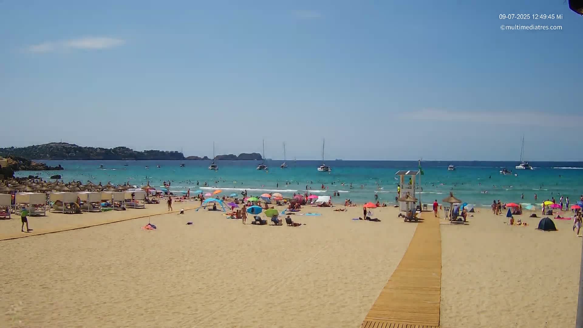 Paguera, (Platja) Gran de Torà Beach South View Live Cam -  Mallorca, Balearic Islands (Islas Baleares), Spain