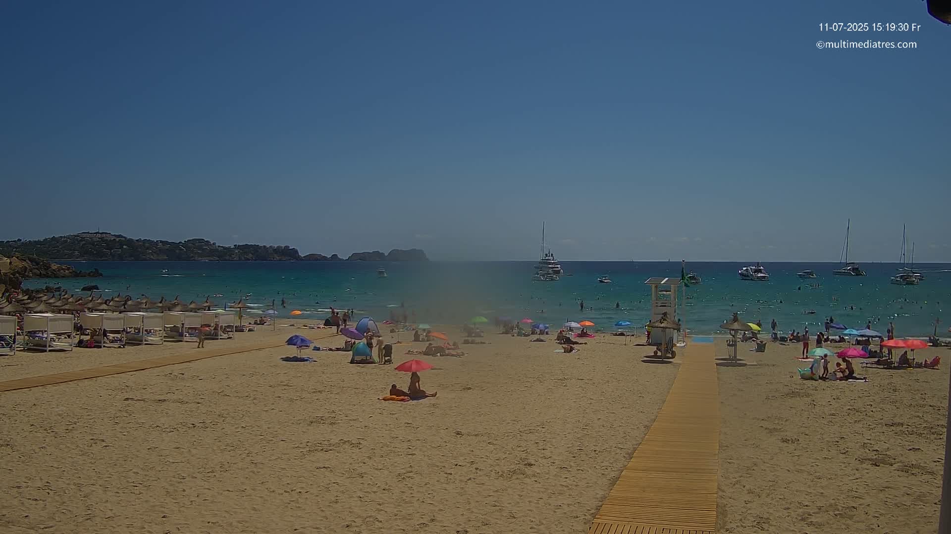 Paguera, (Platja) Gran de Torà Beach South View Live Cam -  Mallorca, Balearic Islands (Islas Baleares), Spain