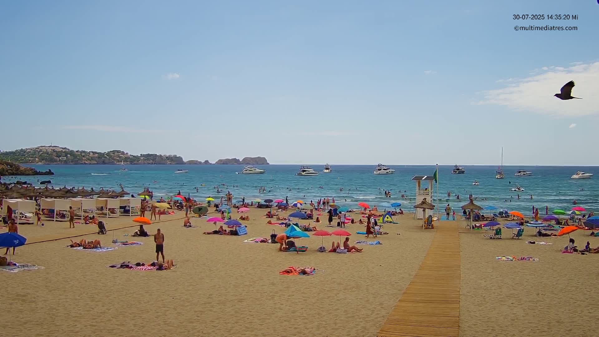 Paguera, (Platja) Gran de Torà Beach South View Live Cam -  Mallorca, Balearic Islands (Islas Baleares), Spain