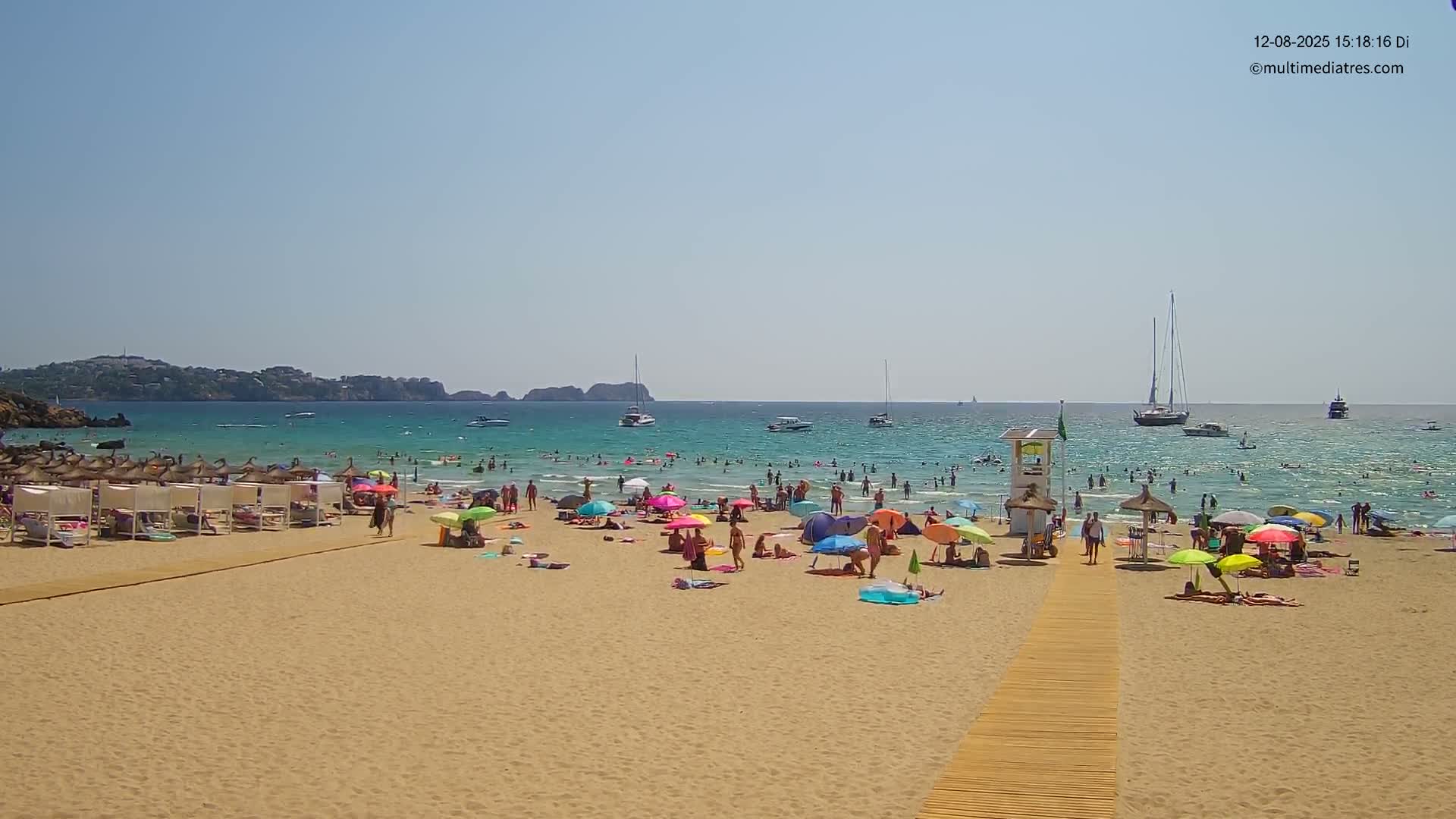 Paguera, (Platja) Gran de Torà Beach South View Live Cam -  Mallorca, Balearic Islands (Islas Baleares), Spain