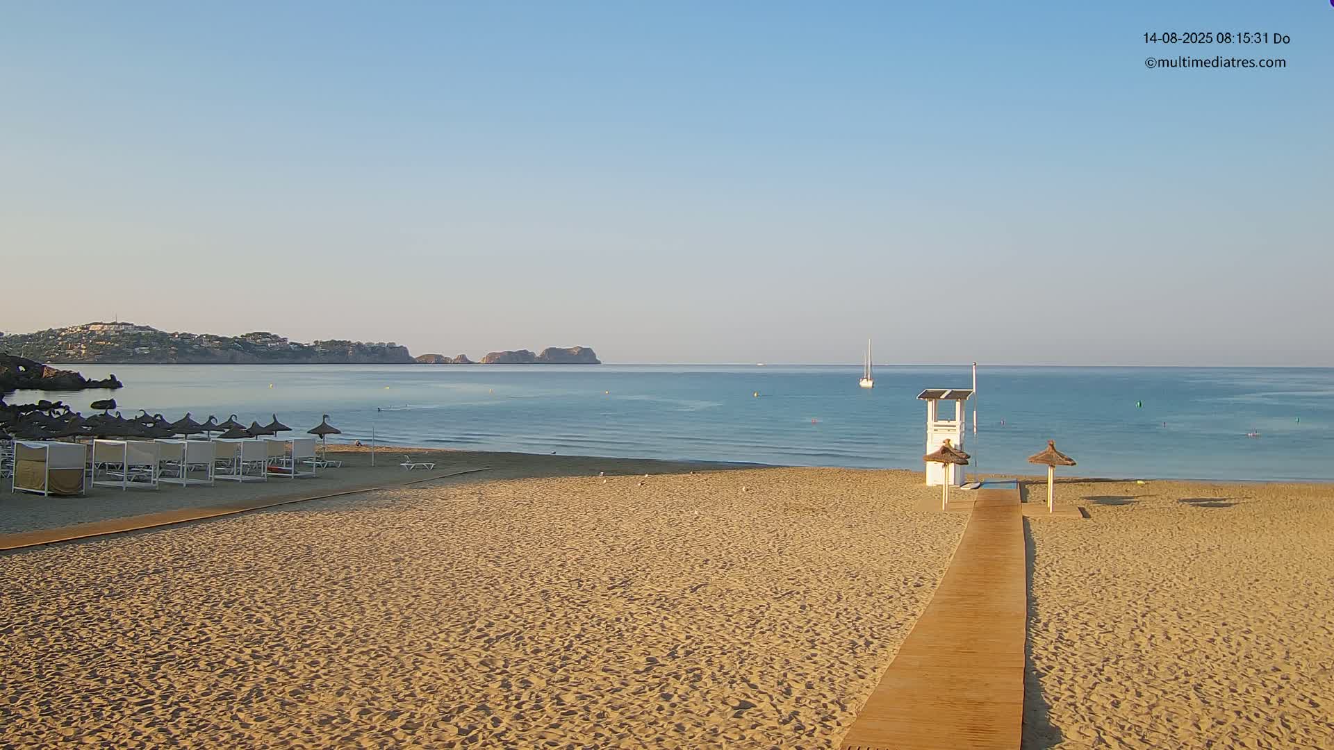 Paguera, (Platja) Gran de Torà Beach South View Live Cam -  Mallorca, Balearic Islands (Islas Baleares), Spain