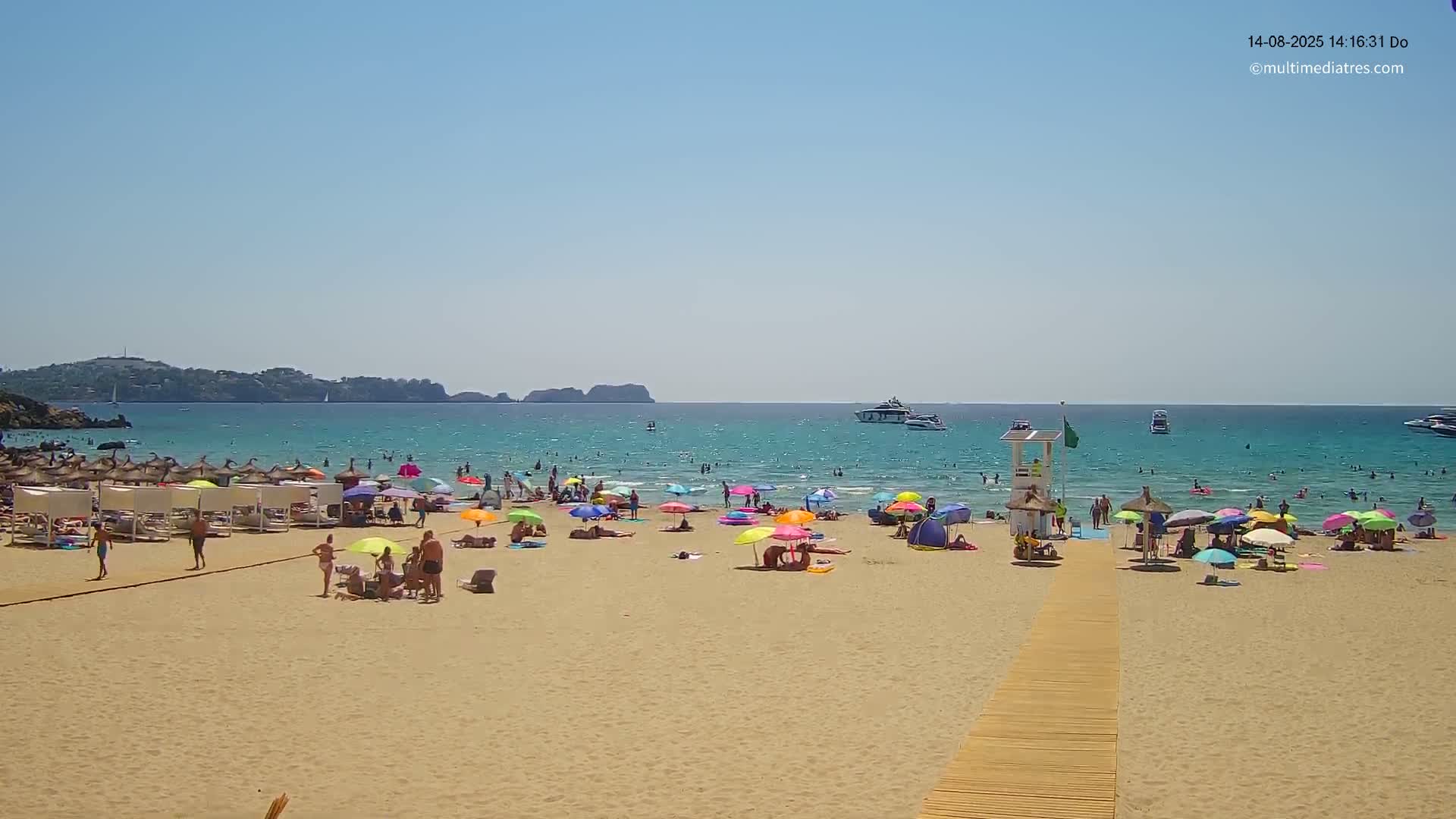 Paguera, (Platja) Gran de Torà Beach South View Live Cam -  Mallorca, Balearic Islands (Islas Baleares), Spain
