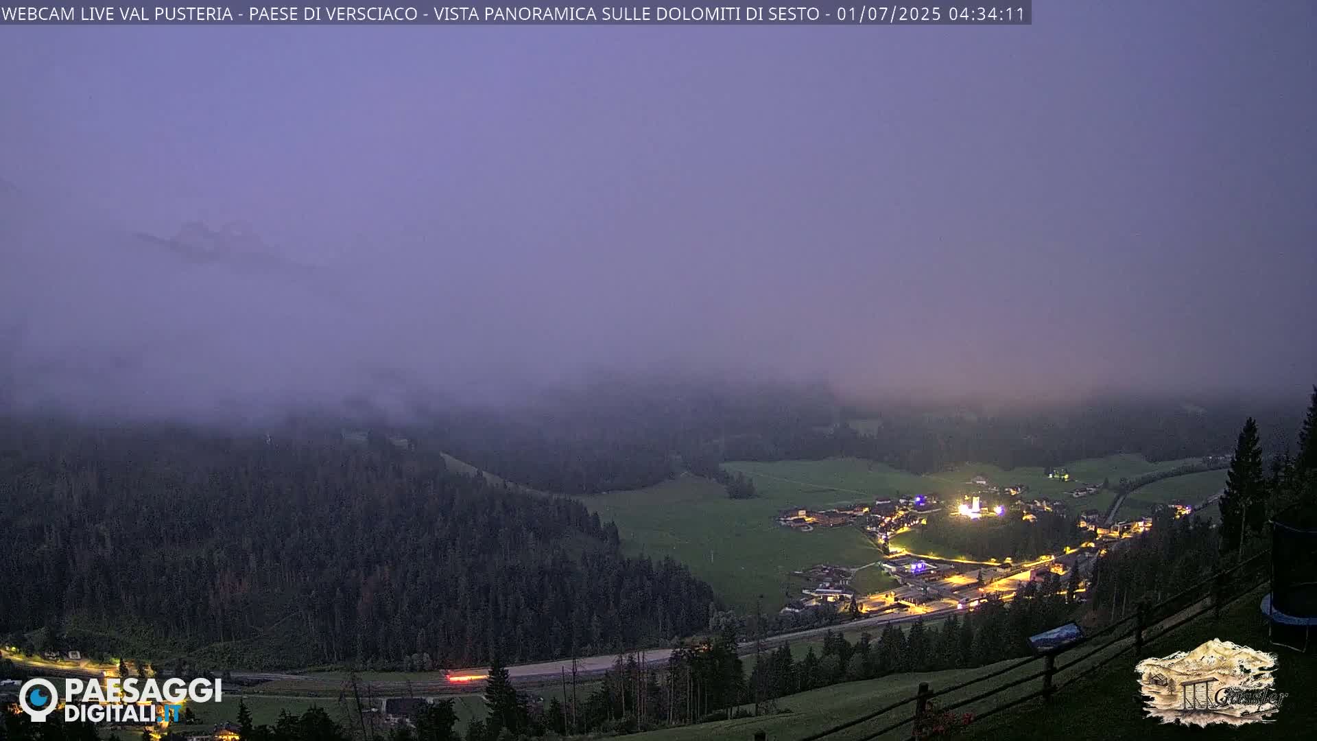 Val Pusteria (Puster Valley), Versciaco Vierschach Village & 3 Zinnen Dolomites Mountain View Live Cam - South Tyrol (Bolzano) , Trentino-South Tyrol (Trentino-Alto Adige/Südtirol), Italy