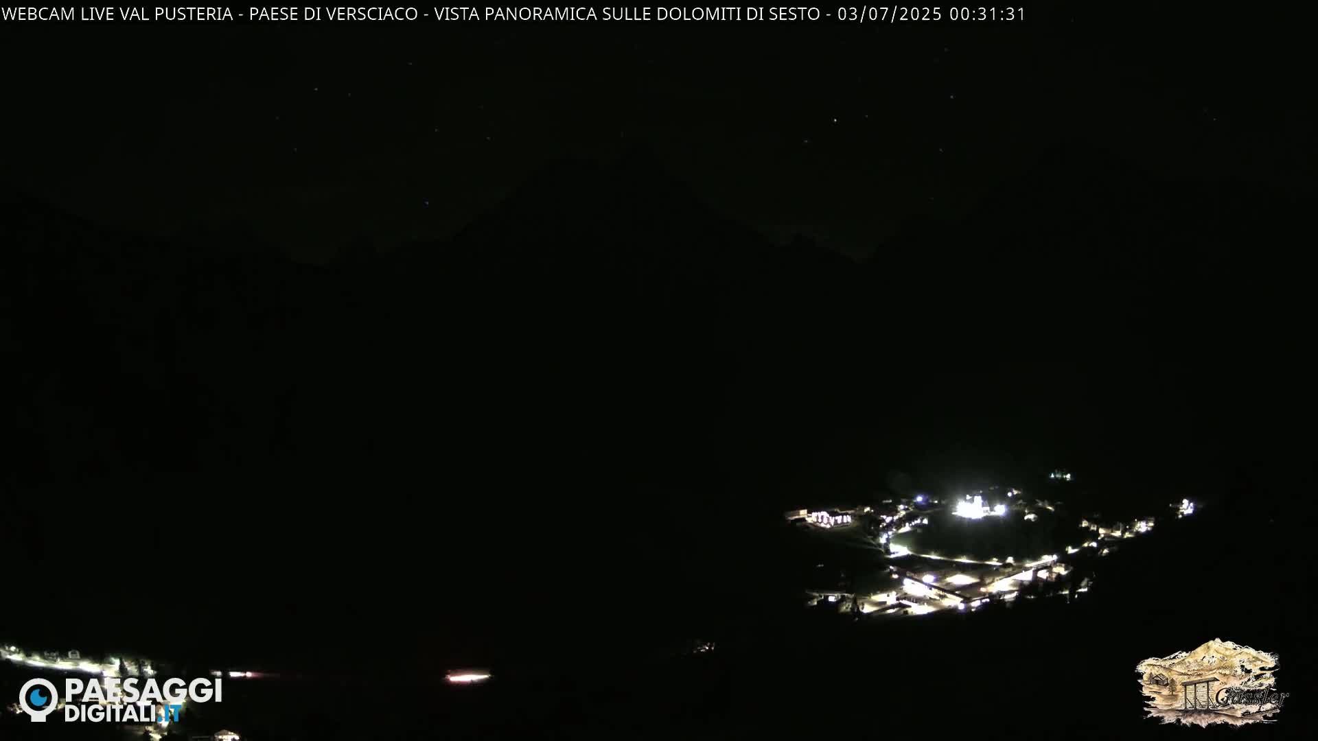 Val Pusteria (Puster Valley), Versciaco Vierschach Village & 3 Zinnen Dolomites Mountain View Live Cam - South Tyrol (Bolzano) , Trentino-South Tyrol (Trentino-Alto Adige/Südtirol), Italy