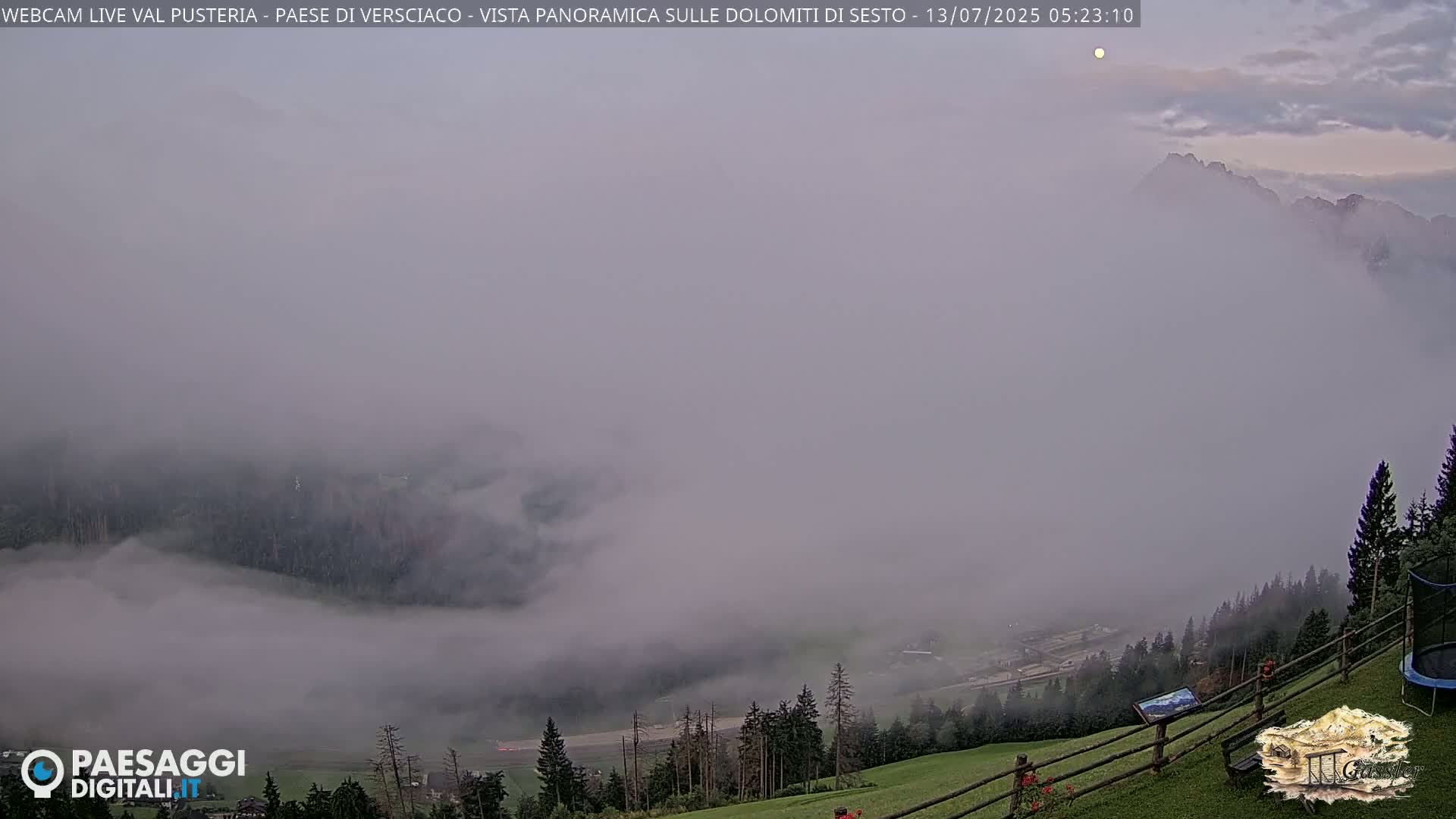 Val Pusteria (Puster Valley), Versciaco Vierschach Village & 3 Zinnen Dolomites Mountain View Live Cam - South Tyrol (Bolzano) , Trentino-South Tyrol (Trentino-Alto Adige/Südtirol), Italy
