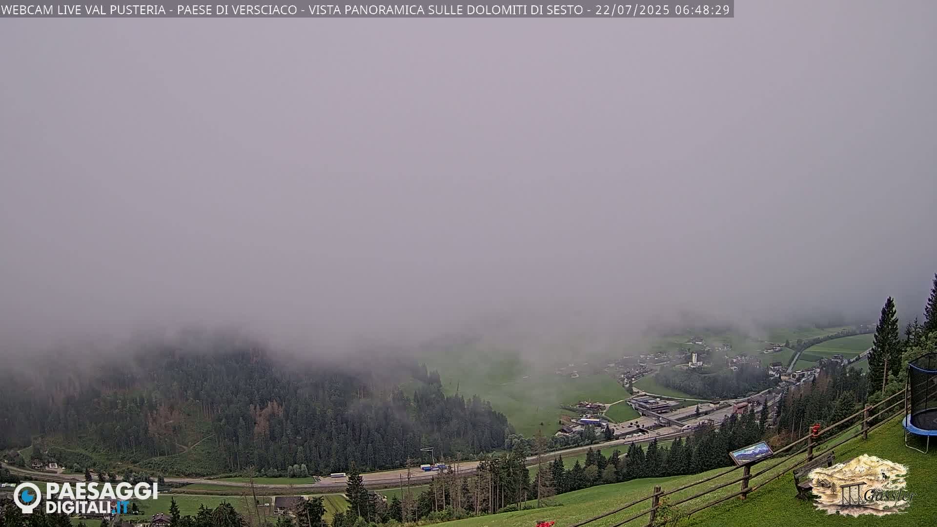 Val Pusteria (Puster Valley), Versciaco Vierschach Village & 3 Zinnen Dolomites Mountain View Live Cam - South Tyrol (Bolzano) , Trentino-South Tyrol (Trentino-Alto Adige/Südtirol), Italy