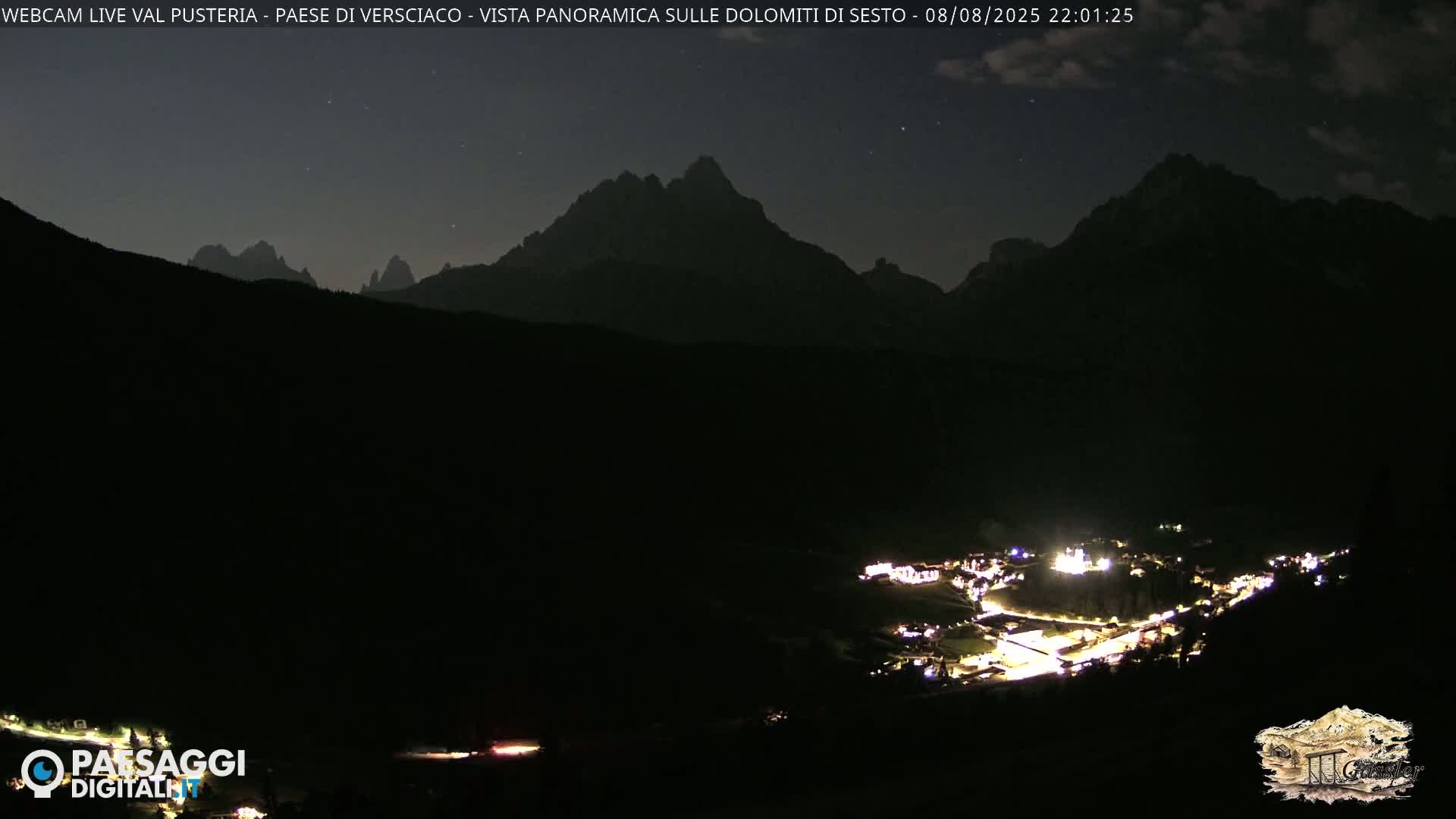Val Pusteria (Puster Valley), Versciaco Vierschach Village & 3 Zinnen Dolomites Mountain View Live Cam - South Tyrol (Bolzano) , Trentino-South Tyrol (Trentino-Alto Adige/Südtirol), Italy