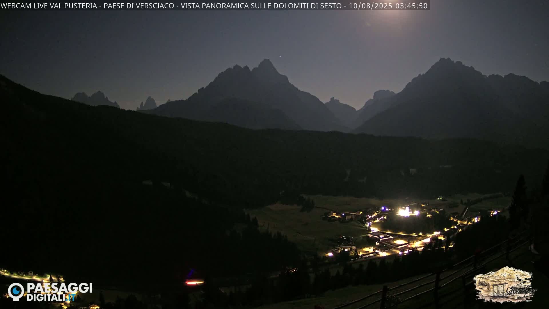 Val Pusteria (Puster Valley), Versciaco Vierschach Village & 3 Zinnen Dolomites Mountain View Live Cam - South Tyrol (Bolzano) , Trentino-South Tyrol (Trentino-Alto Adige/Südtirol), Italy