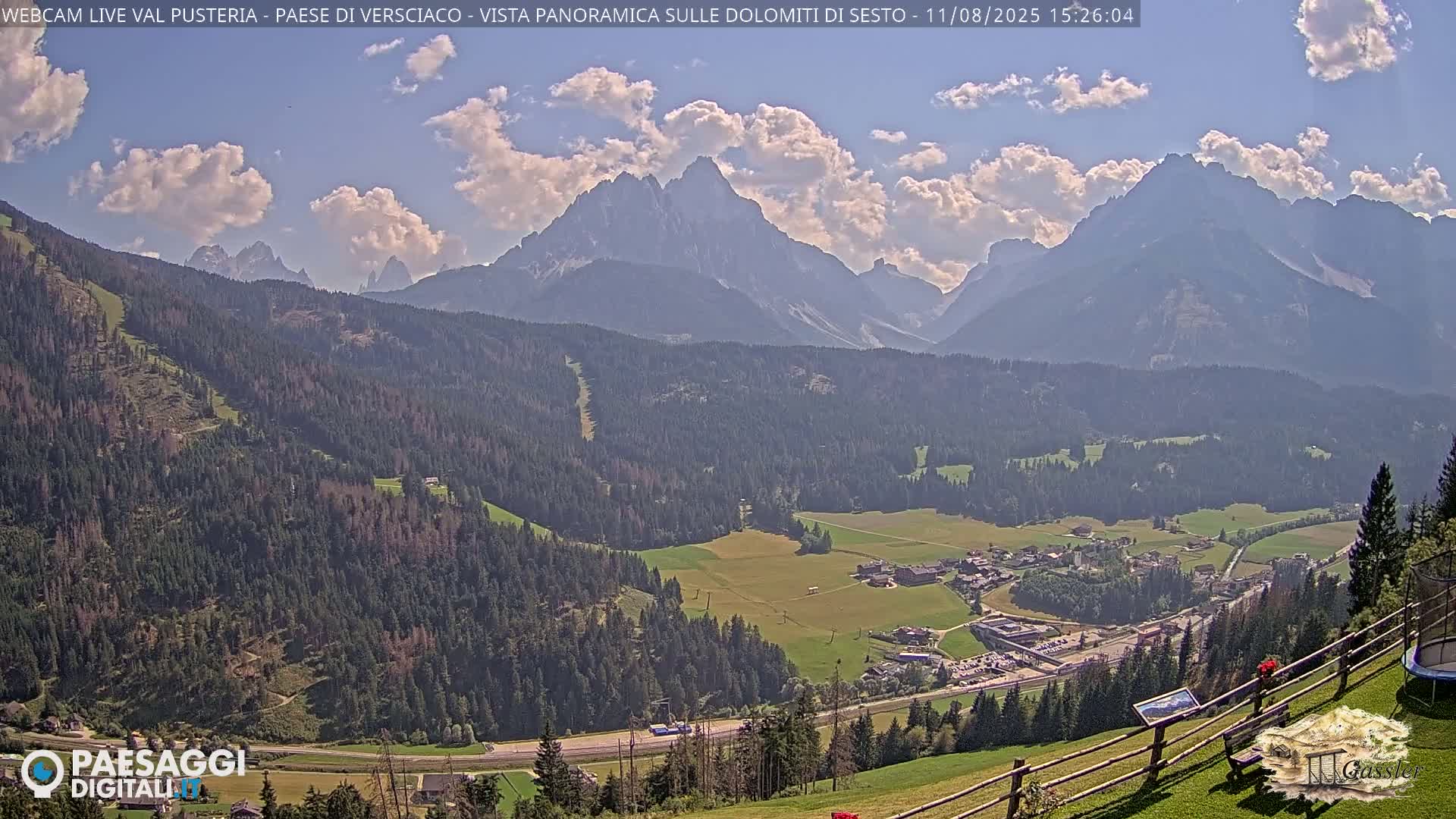 Val Pusteria (Puster Valley), Versciaco Vierschach Village & 3 Zinnen Dolomites Mountain View Live Cam - South Tyrol (Bolzano) , Trentino-South Tyrol (Trentino-Alto Adige/Südtirol), Italy