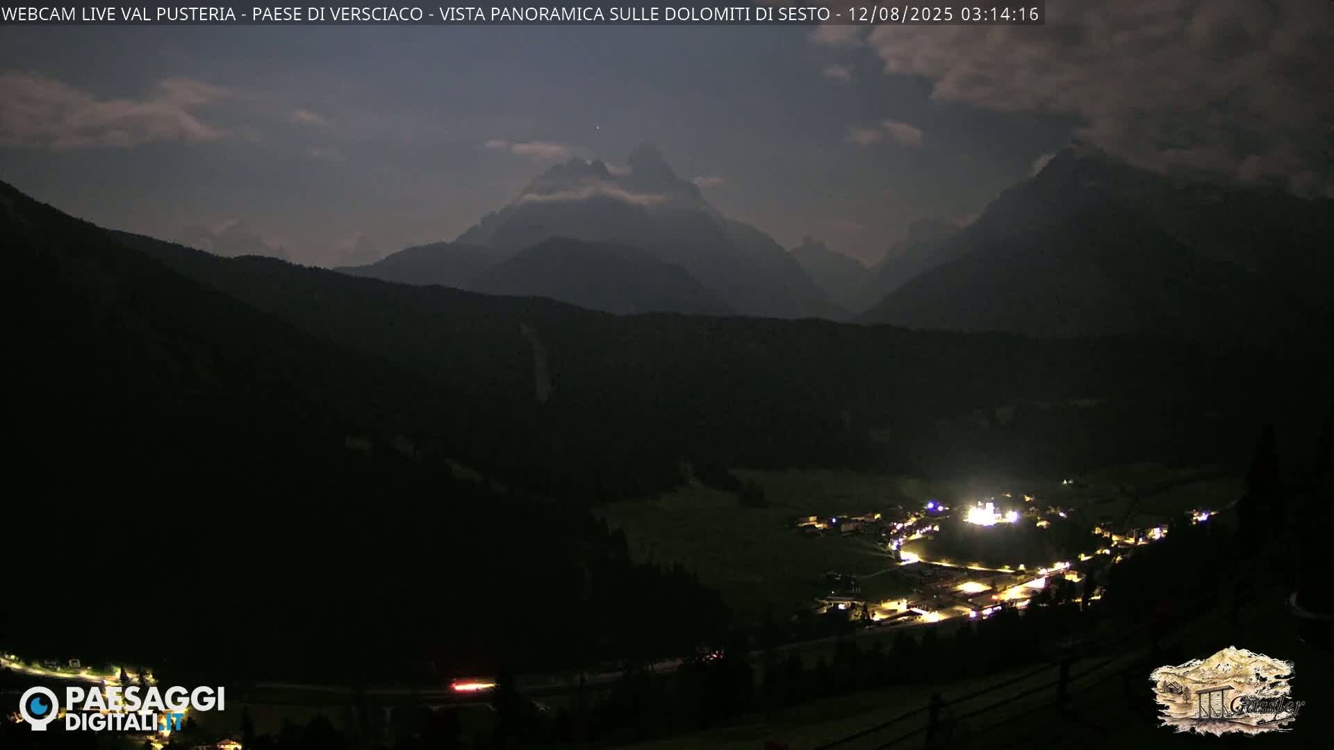 Val Pusteria (Puster Valley), Versciaco Vierschach Village & 3 Zinnen Dolomites Mountain View Live Cam - South Tyrol (Bolzano) , Trentino-South Tyrol (Trentino-Alto Adige/Südtirol), Italy