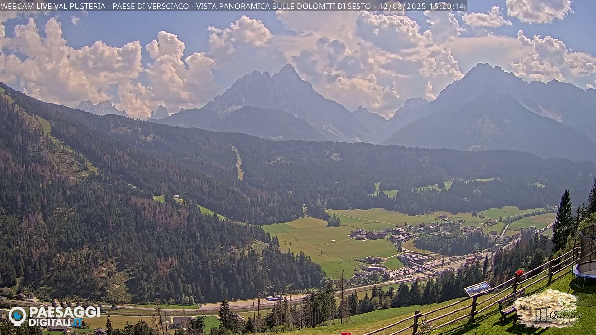 Val Pusteria (Puster Valley), Versciaco Vierschach Village & 3 Zinnen Dolomites Mountain View Live Cam - South Tyrol (Bolzano) , Trentino-South Tyrol (Trentino-Alto Adige/Südtirol), Italy