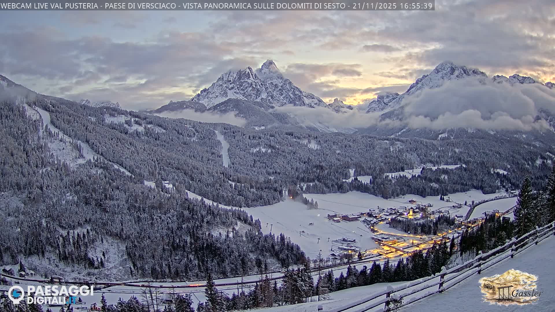 Val Pusteria (Puster Valley), Versciaco Vierschach Village & 3 Zinnen Dolomites Mountain View Live Cam - South Tyrol (Bolzano) , Trentino-South Tyrol (Trentino-Alto Adige/Südtirol), Italy