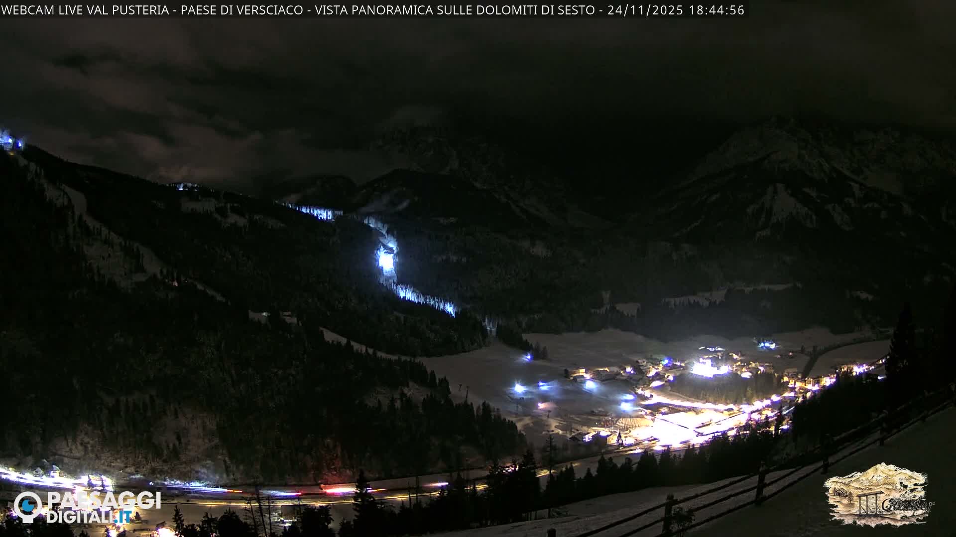 Val Pusteria (Puster Valley), Versciaco Vierschach Village & 3 Zinnen Dolomites Mountain View Live Cam - South Tyrol (Bolzano) , Trentino-South Tyrol (Trentino-Alto Adige/Südtirol), Italy